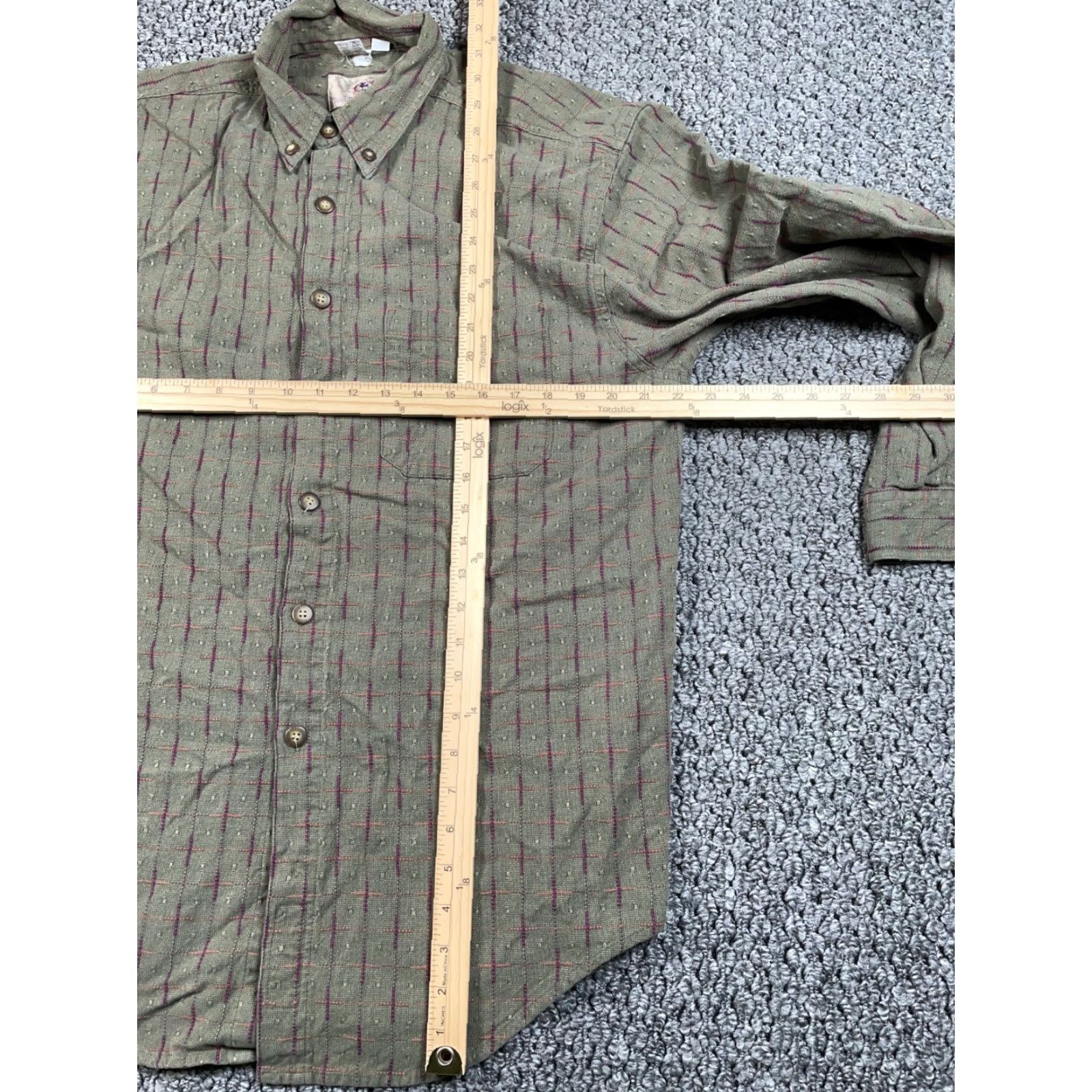 The Territory Ahead VINTAGE Territory Ahead Men's Large Shirt Casual Button-Up Check Pattern Cotton Green Orange Winter Fall Spring Size US L / EU 52-54 / 3 - 5 Thumbnail