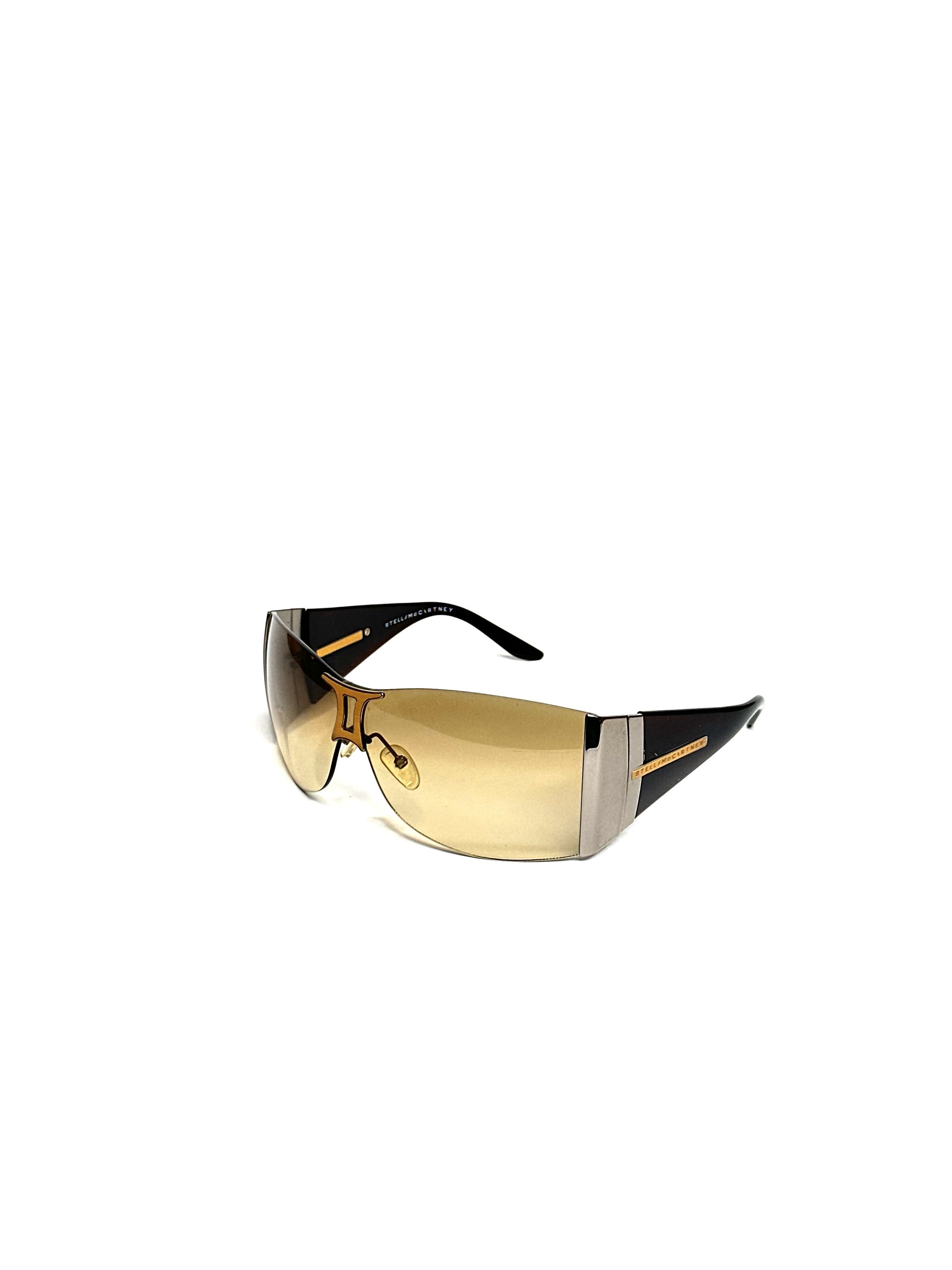 Stella McCartney Wooden mask shaded vintage avant-garde sunglasses Size ONE SIZE - 2 Thumbnail