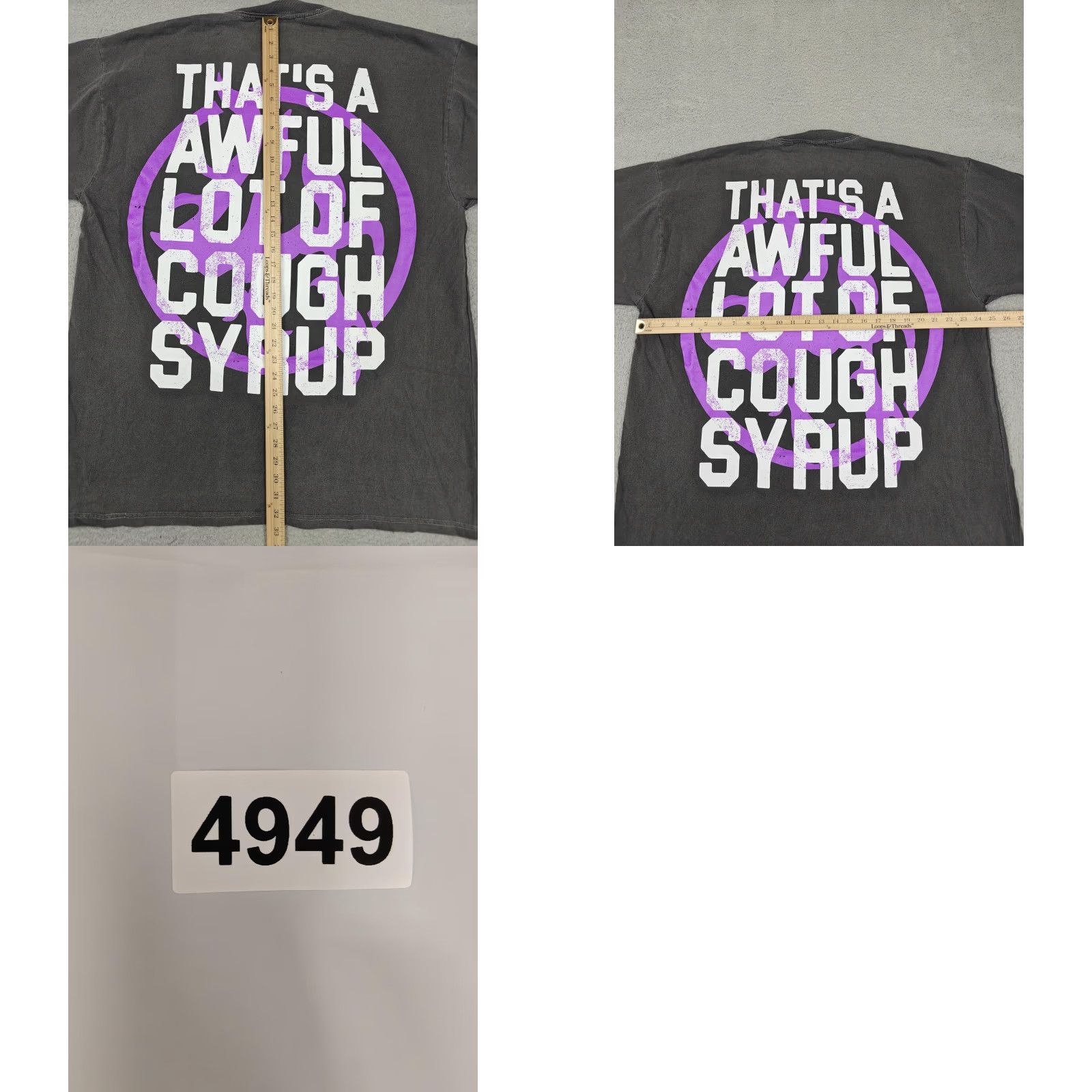 Vintage Awful Lot Of Cough Syrup x Lost Hills Shirt Mens XL Washed Black Heavyweight New Size US XL / EU 56 / 4 - 8 Thumbnail