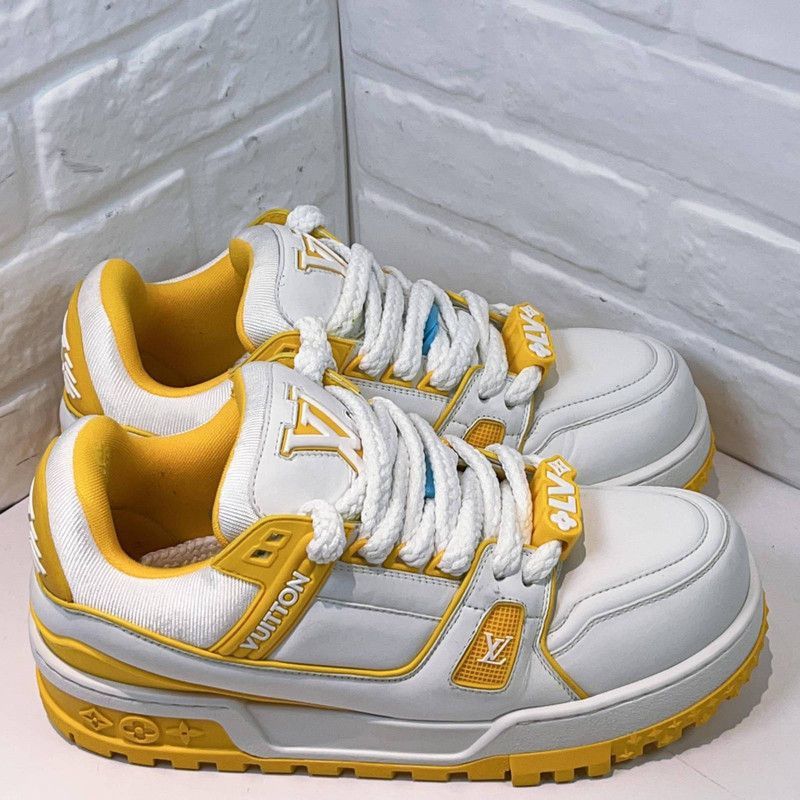 Louis Vuitton Louis Vuitton Trainer Maxi Sneakers in White and Yellow -25 Size US 8 / EU 41 - 3 Thumbnail