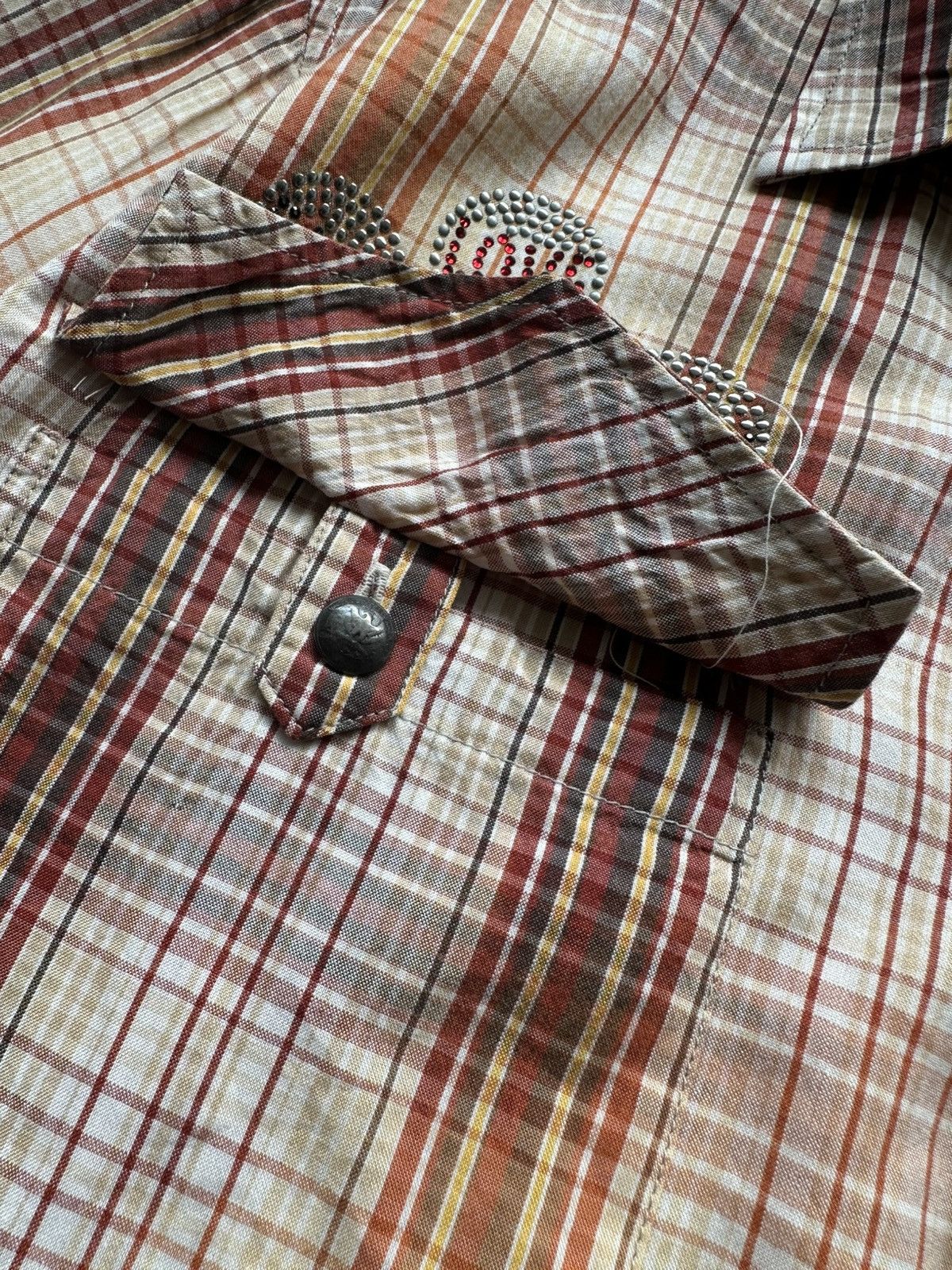 roarguns 2006SS - Roarguns “ Love & Peace “ shadow plaid shirt Size US M / EU 48-50 / 2 - 12 Thumbnail