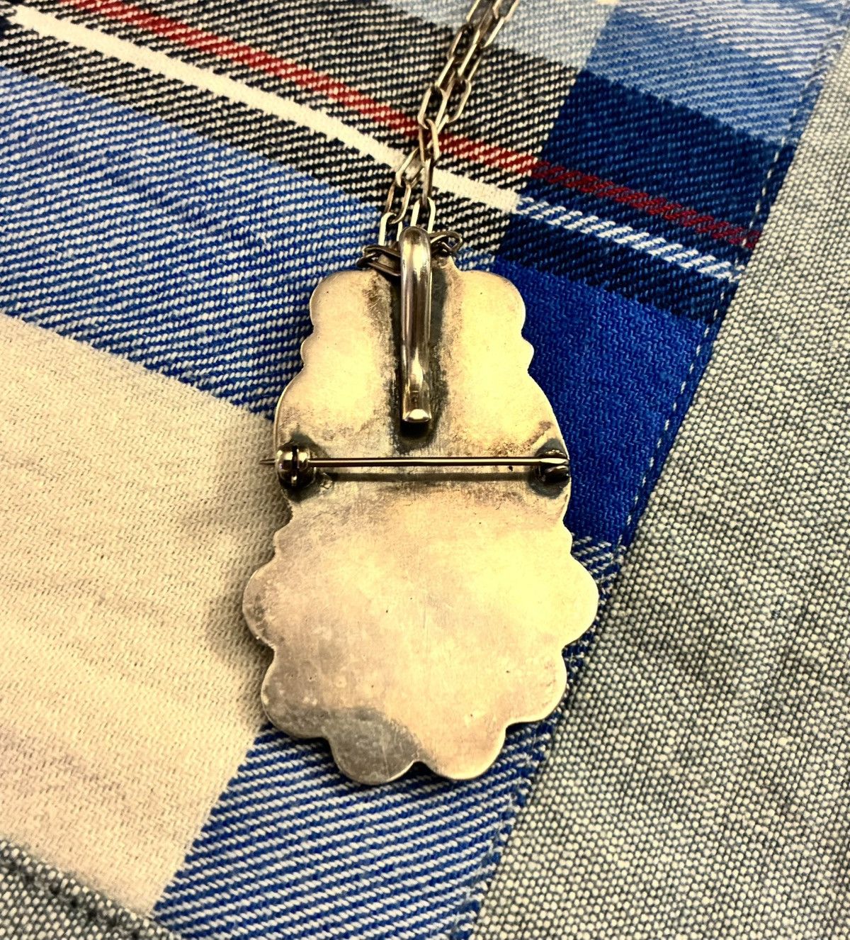 RRL Ralph Lauren STERLING SILVER/TURQUOISE NAVAJO WESTERN NECKLACE (3 in 1) Size ONE SIZE - 8 Thumbnail