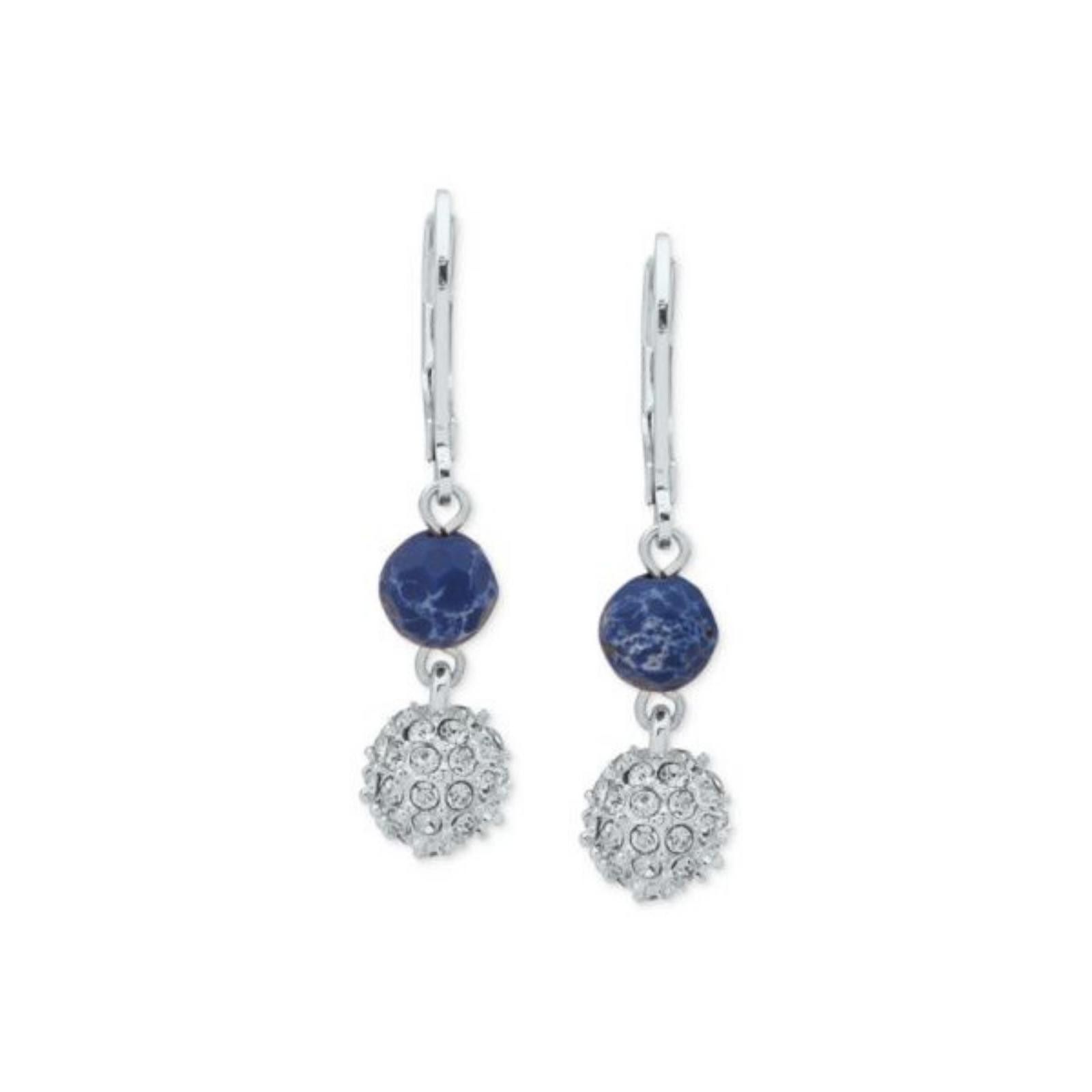 Other Anne Klein Womens Silver Blue Crystal Stone Drop Earrings Size ONE SIZE - 1 Thumbnail