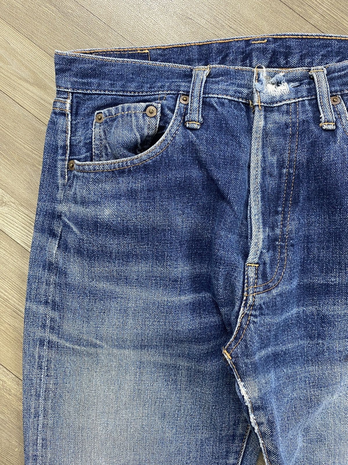 Denime Vintage Denime Japan Selvedge Distressed Baggy Blue Jeans Size US 31 - 8 Thumbnail
