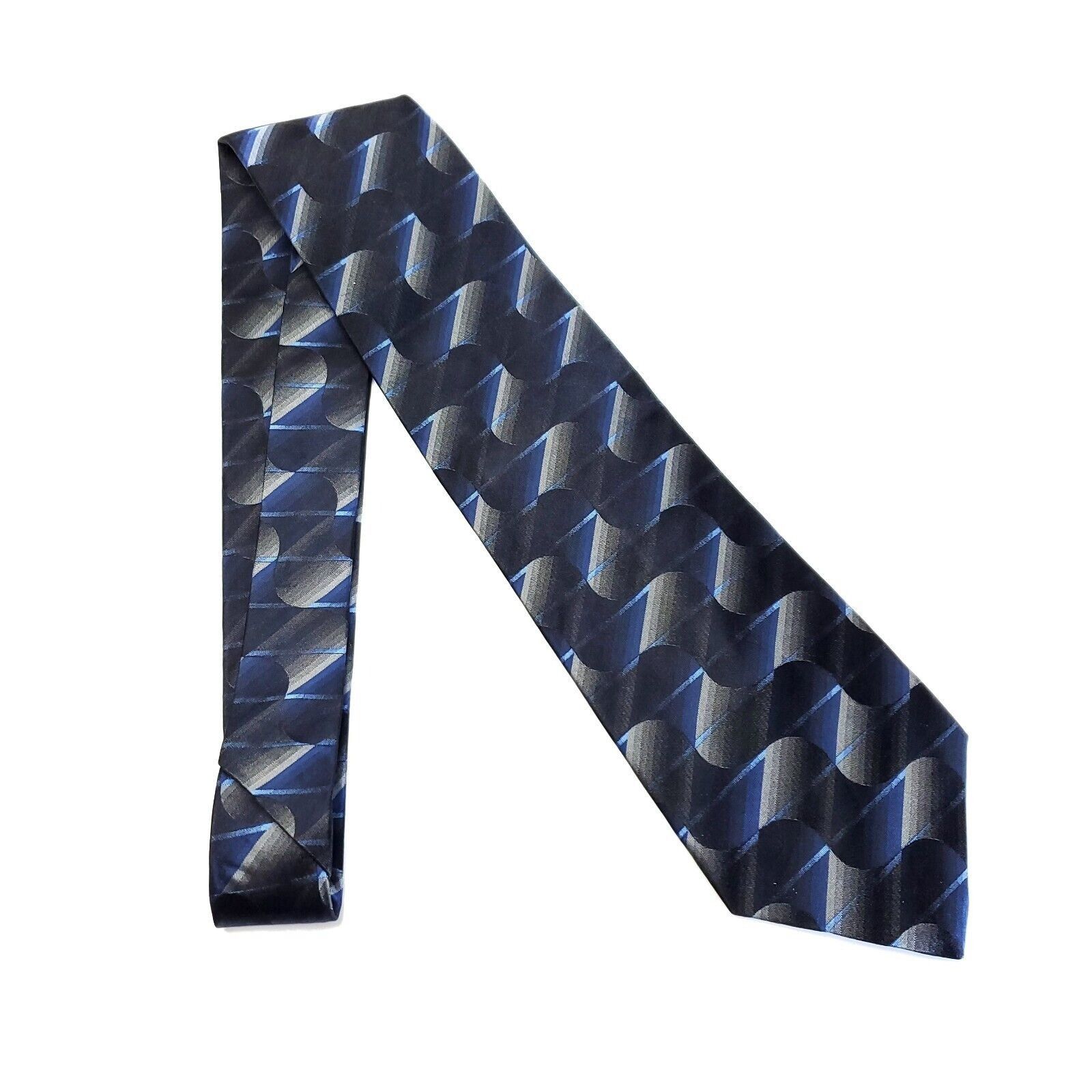 Stafford Stafford Executive Gray Blue Woven Abstract Short Wide Silk Size ONE SIZE - 6 Thumbnail