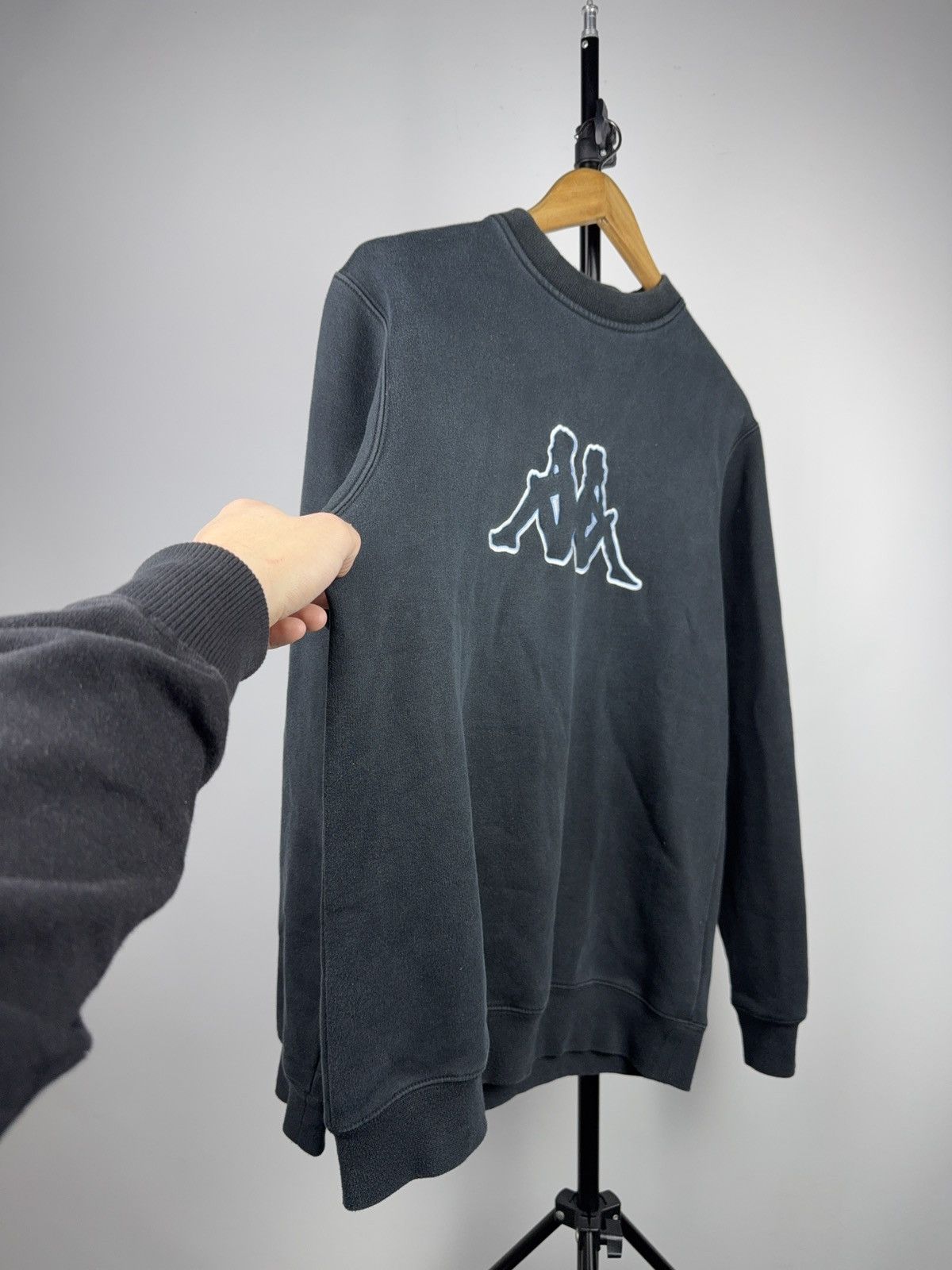 Kappa 90s Kappa Faded Black Big Logo Sweatshirt Vintage Style M Size US M / EU 48-50 / 2 - 3 Thumbnail