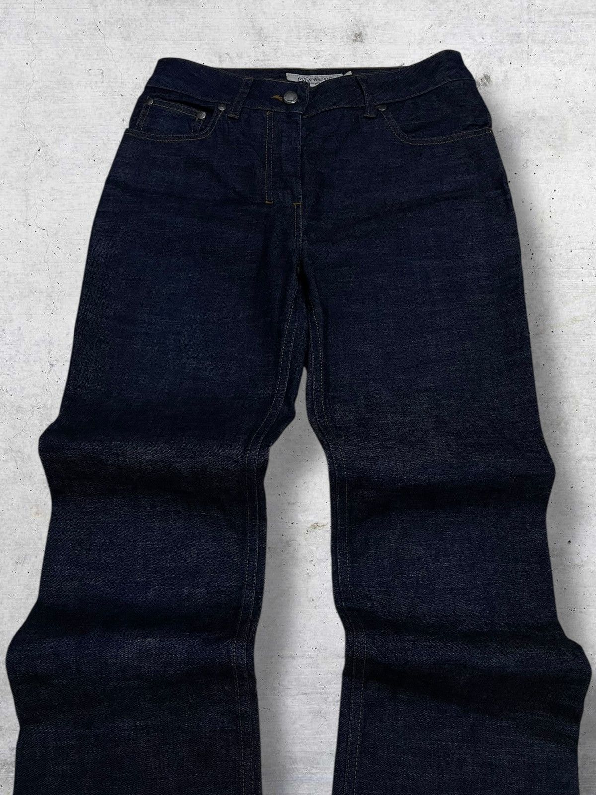 Yves Saint Laurent VINTAGE YVES SAINT LAURENT 90S DESIGNER FLARED MODEL DENIM Size US 27 - 4 Thumbnail