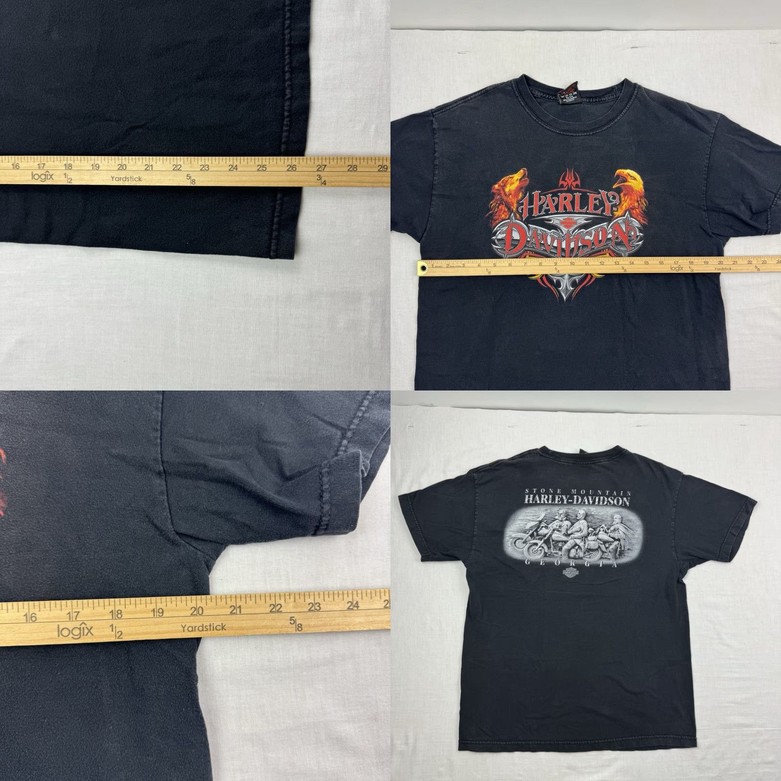 Harley Davidson Vintage Harley-Davidson T Shirt Adult Large Stone Mountain Biker Punk Grunge Y2K Size US L / EU 52-54 / 3 - 8 Thumbnail