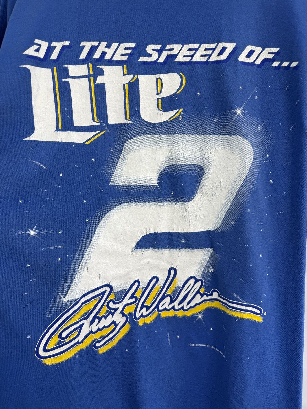 Gildan 🇺🇸 Vintage 90s Rusty Wallace NASCAR Racing Made in USA Tee Size US XL / EU 56 / 4 - 13 Thumbnail