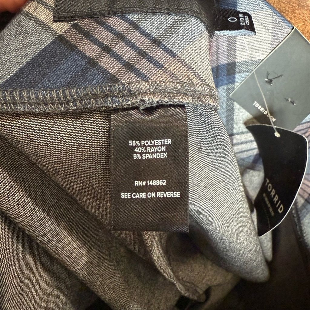 Torrid Torrid Navy and Charcoal Plaid Capris Size 25" / US 0 / IT 36 - 5 Thumbnail
