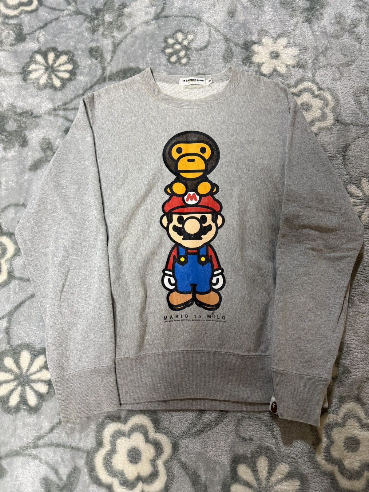 Bape Bape x Mario grey long-sleeve Size US S / EU 44-46 / 1 - 2 Thumbnail