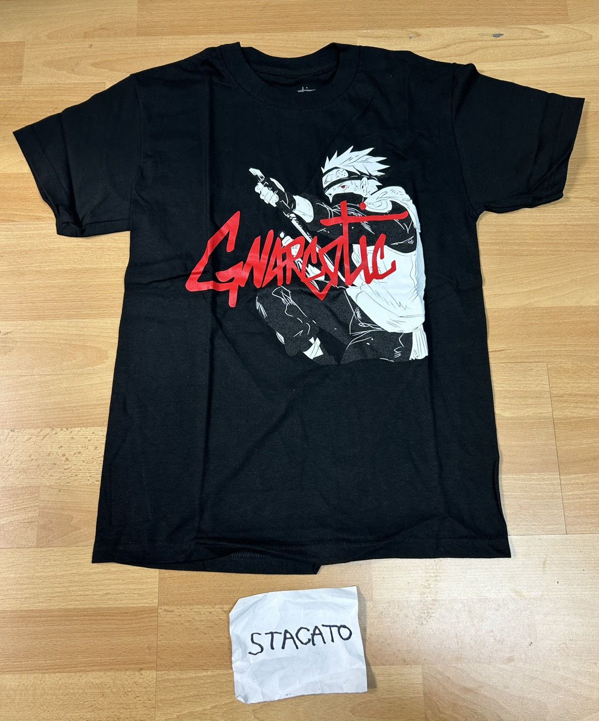 Gnarcotic × Japanese Brand Gnarcotic Lil Gnar Naruto Kakashi Tee Black/Red Size US S / EU 44-46 / 1 - 1 Thumbnail