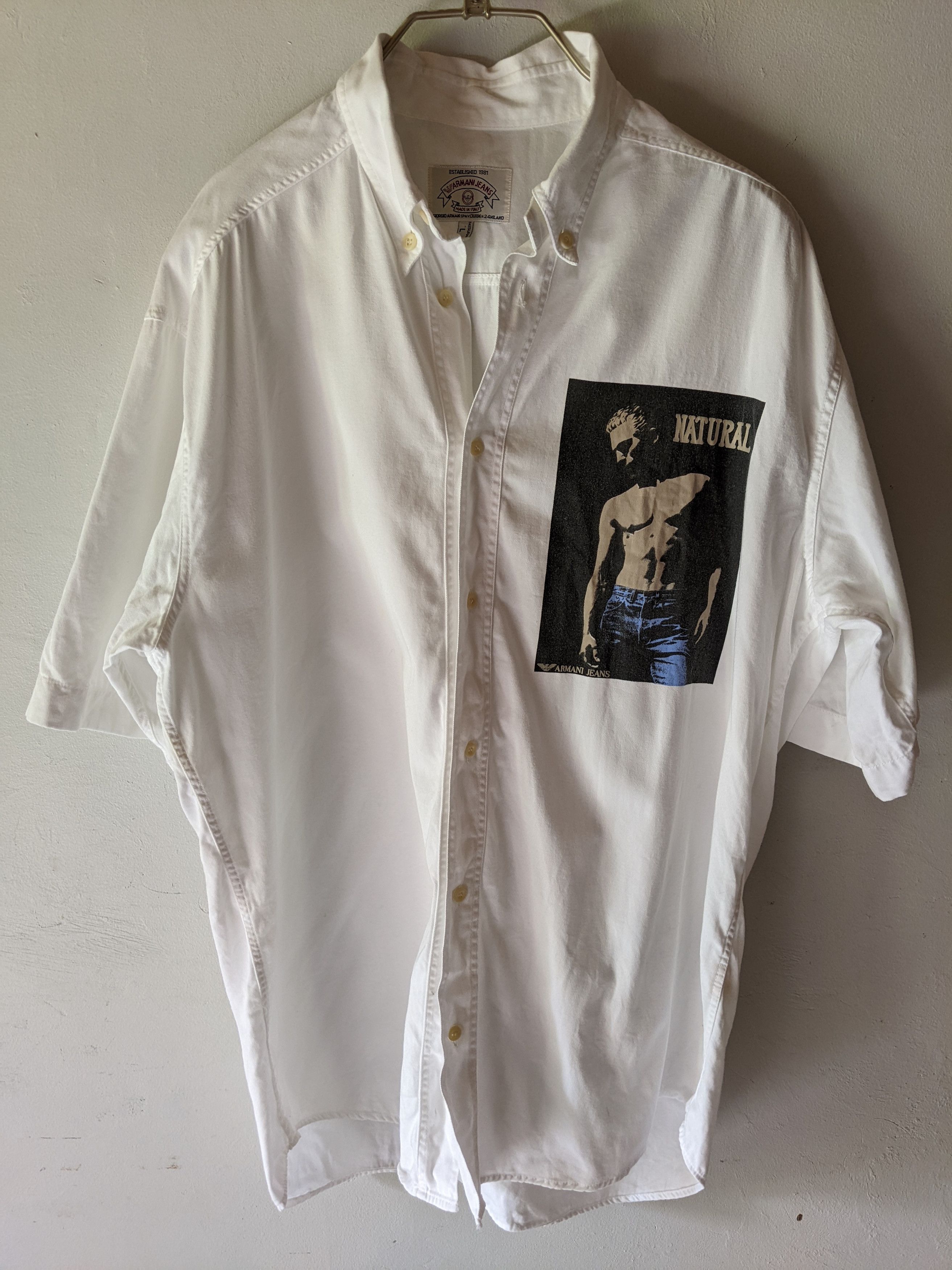 Armani Vintage Armani "Natural" Shirt Size US XL / EU 56 / 4 - 1 Thumbnail