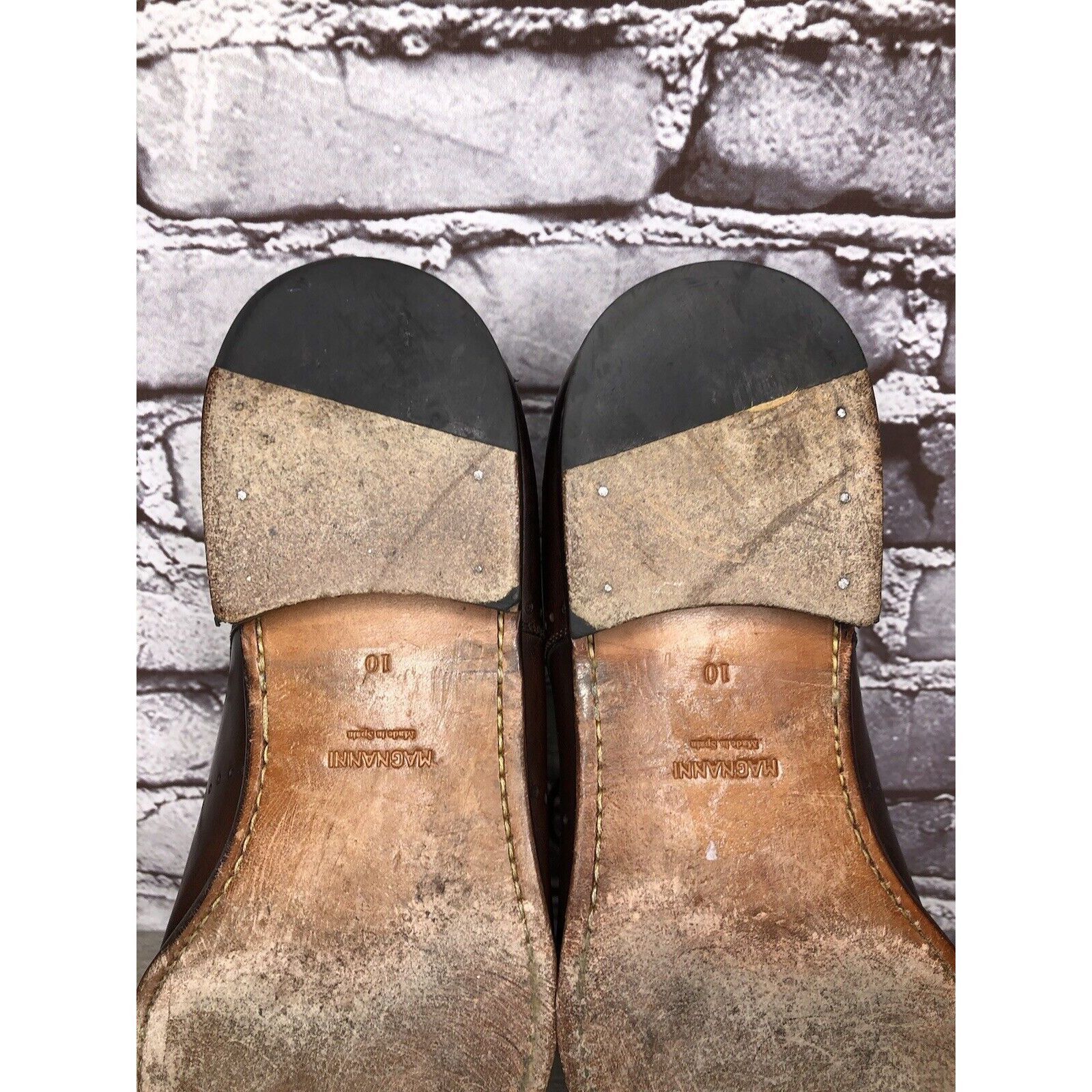 Magnanni Magnanni Neiman Marcus Burnished Brown Leather Wingtip Dress Size US 10 / EU 43 - 15 Thumbnail