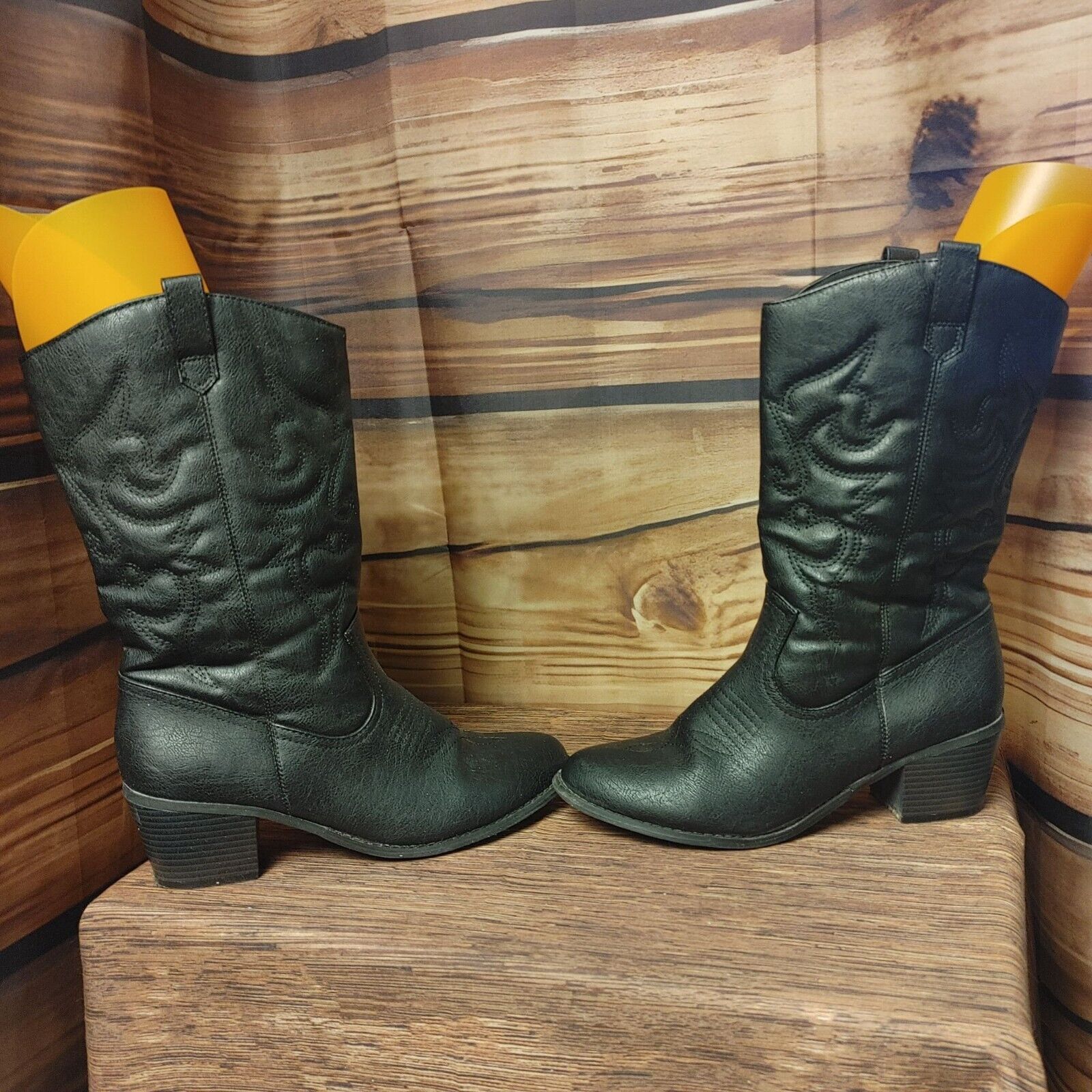 Other West Blvd Women's Black Leather Miami Cowboy Boots 12LK18 Si Size US 9.5 / IT 39.5 - 4 Thumbnail