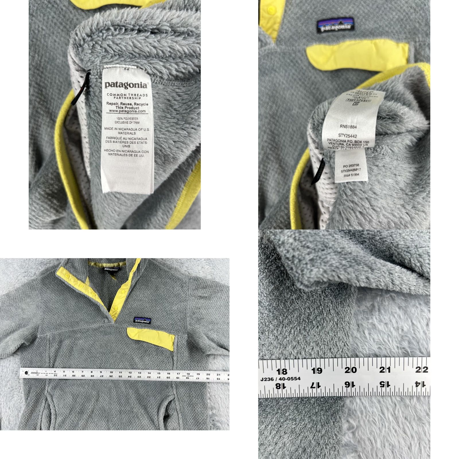 Patagonia Patagonia Sweater Women Large Gray Re-Tool Snap-T Pullover Polyester 25442 Size L / US 10 / IT 46 - 8 Thumbnail