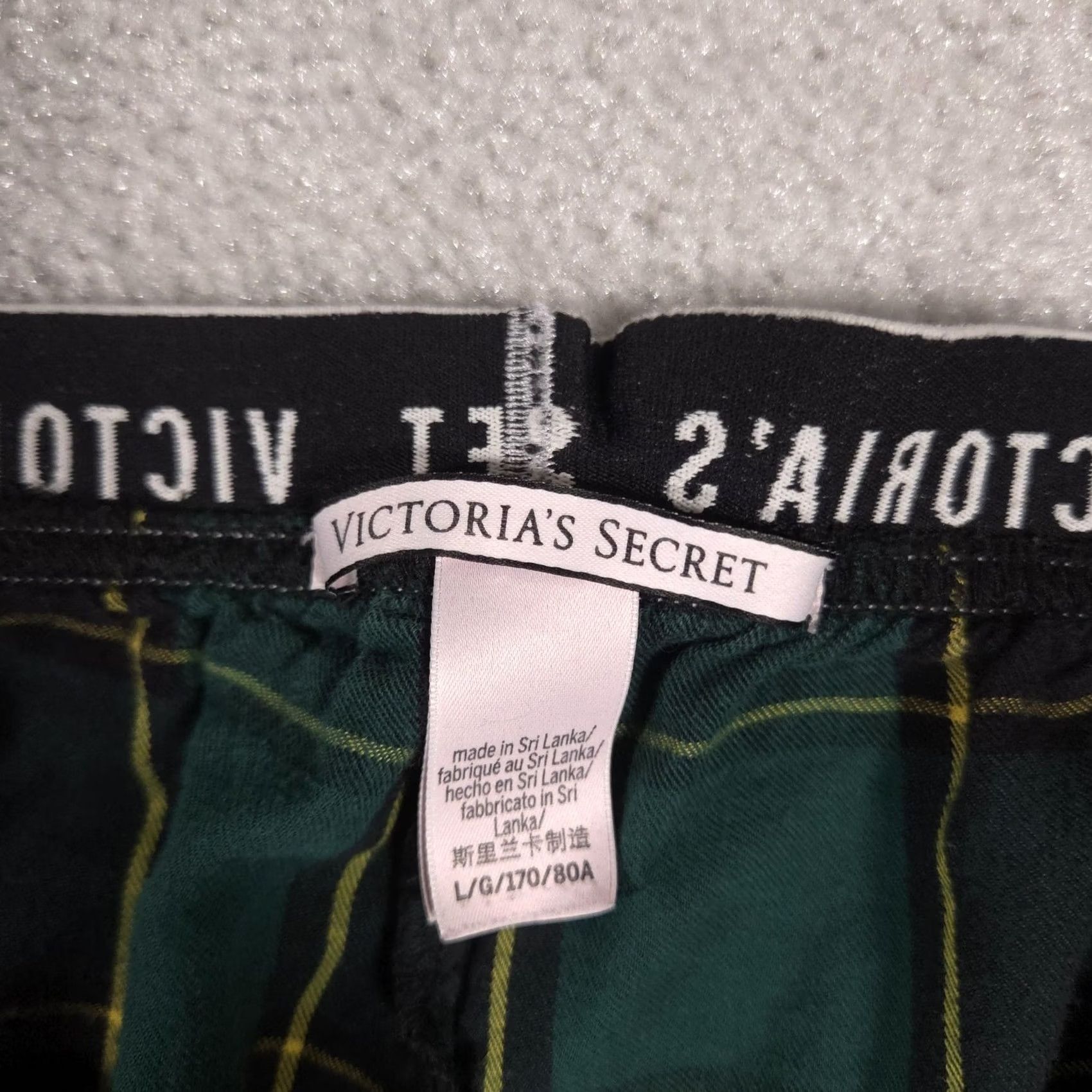 Victoria's Secret Victoria's Secret Pajama Pants Womens Large Green Plaid Glitter Logo Waist L/G/170/80A Womens Size 36" / US 14 / IT 50 - 5 Thumbnail
