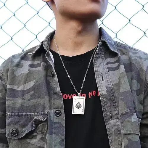 Japanese Brand Poker Ace of Spades Pendant Necklace Size ONE SIZE - 2 Thumbnail