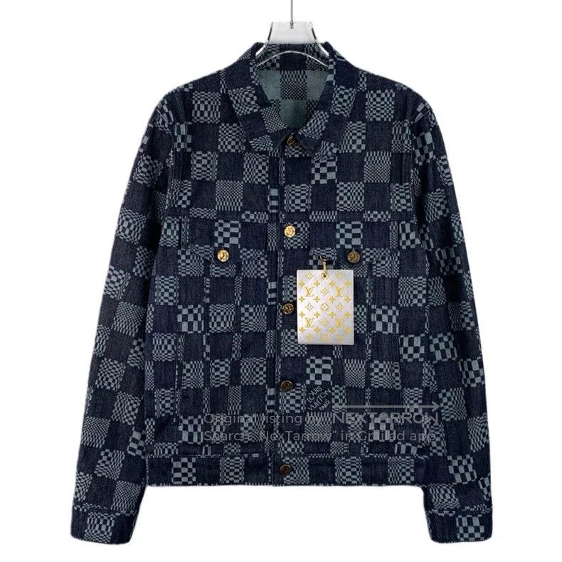 Louis Vuitton Louis Vuitton 23 Dark Blue Checker Cotton Lapel Single Bre Size US S / EU 44-46 / 1 - 1 Thumbnail