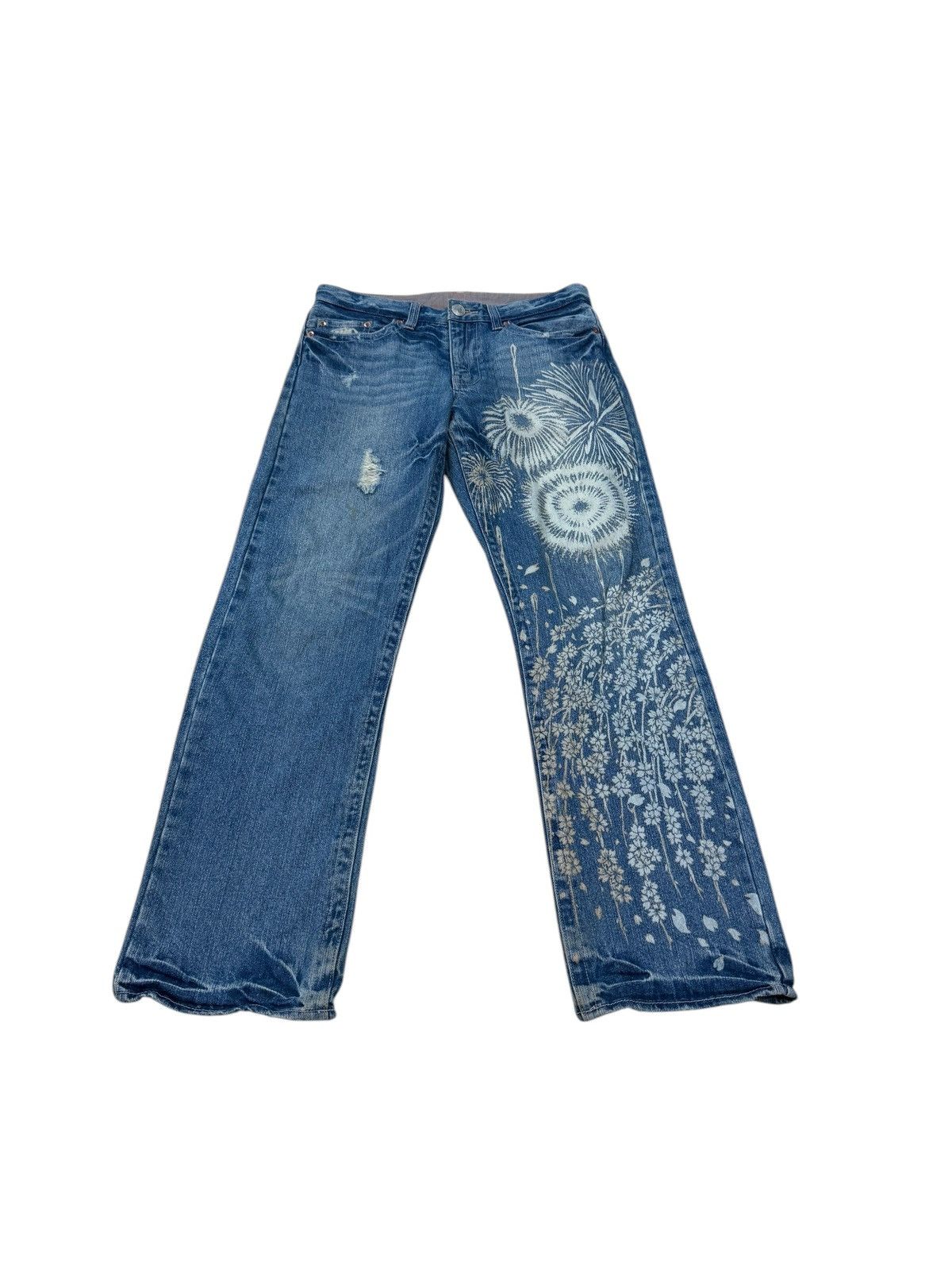 Vintage RARE BUDEN PRINTED DENIM JEANS Size US 31 - 5 Thumbnail