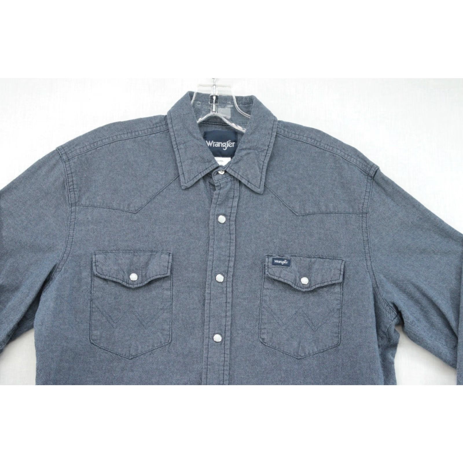 Wrangler VINTAGE Wrangler Western Pearl Snap Shirt Men's Large Blue Long Sleeve Ranch Cowboy Size US L / EU 52-54 / 3 - 3 Thumbnail