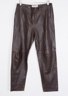 Dior CHRISTIAN DIOR black lambskin leather skinny leggings pants FR36 S