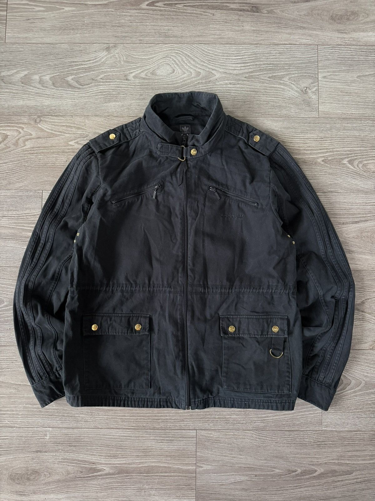Adidas Rare Swag Avant Garde Adidas 3 Stripes Drip Cotton Jacket Size US L / EU 52-54 / 3 - 8 Thumbnail