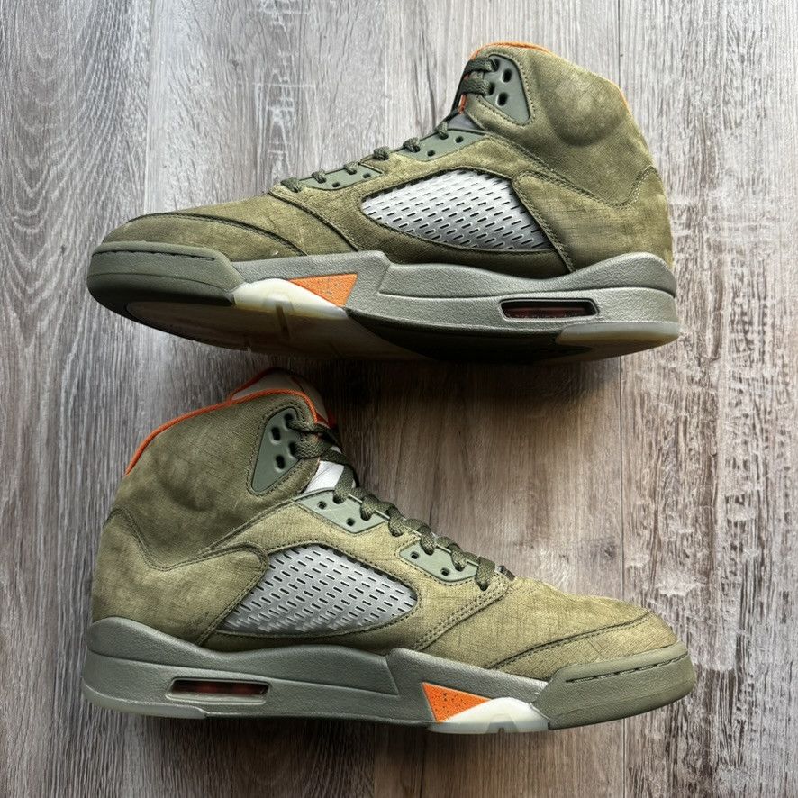 Jordan Brand NIKE • JORDAN 5 Retro "2024 Olive" (12.5M) Size US 12.5 / EU 45-46 - 3 Thumbnail
