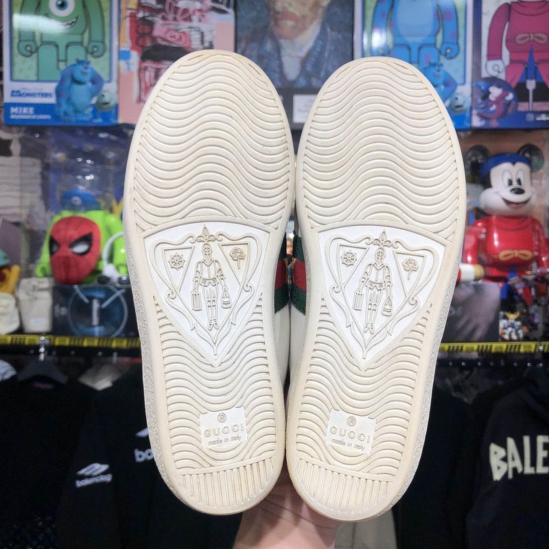 Gucci GUCCI White Pineapple Embroidered Sneakers for Women - Size US 5 / IT 35 - 4 Thumbnail