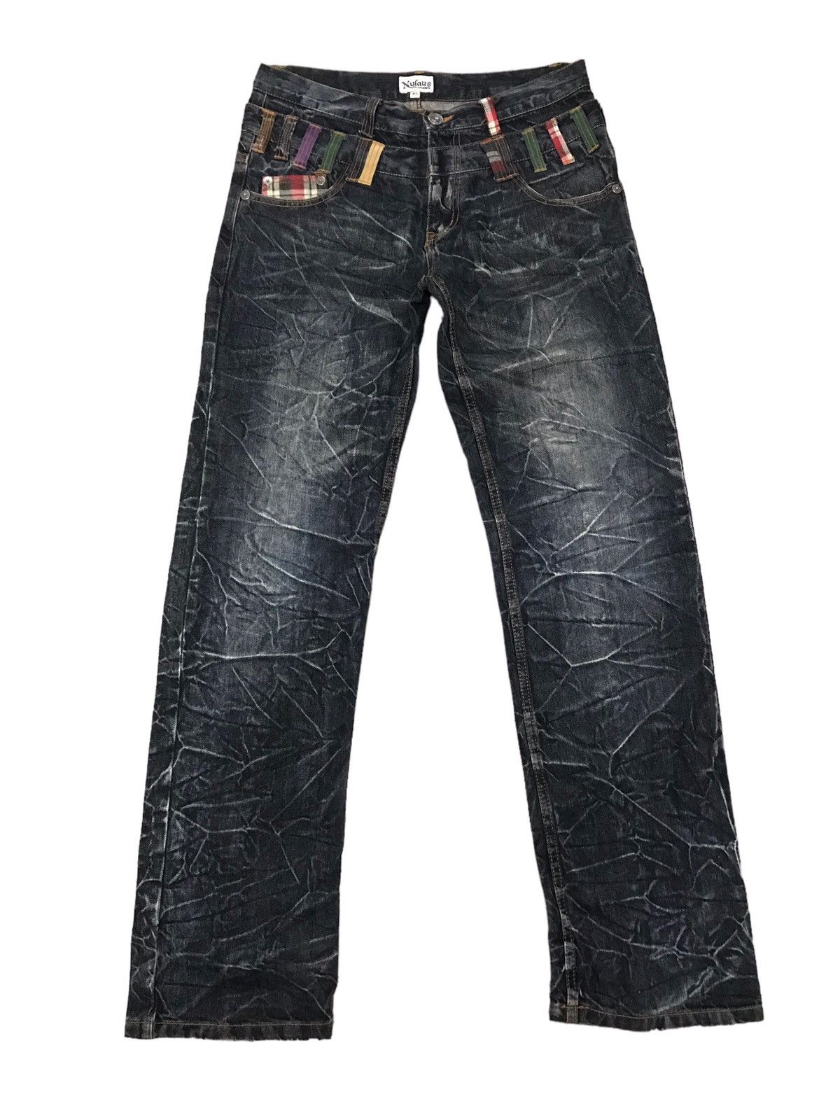 image of Vintage Nylaus Clothing Double Waist Denim Jeans Very in Indigo, Men's (Size 33)