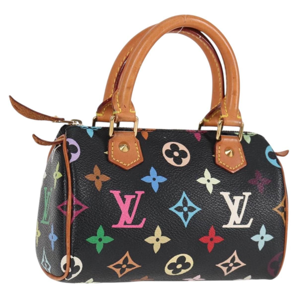 Louis Vuitton Monogram Multicolor Mini Speedy Bag Black M92644 Lv Auth 117107Am, Women's