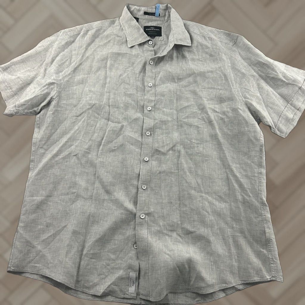 Rodd & Gunn Rodd & Gunn Sports Linen Short Sleeve Button-Up Shirt Men's 3XL Gray Size US XXL / EU 58 / 5 - 1 Thumbnail