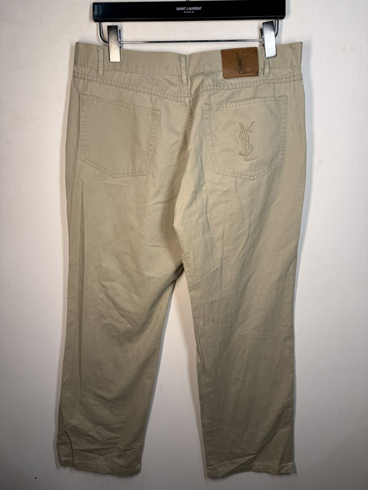 Yves Saint Laurent 34x32 YSL Jeans Beige Denim Pants Casual Old Money Size US 34 / EU 50 - 3 Thumbnail