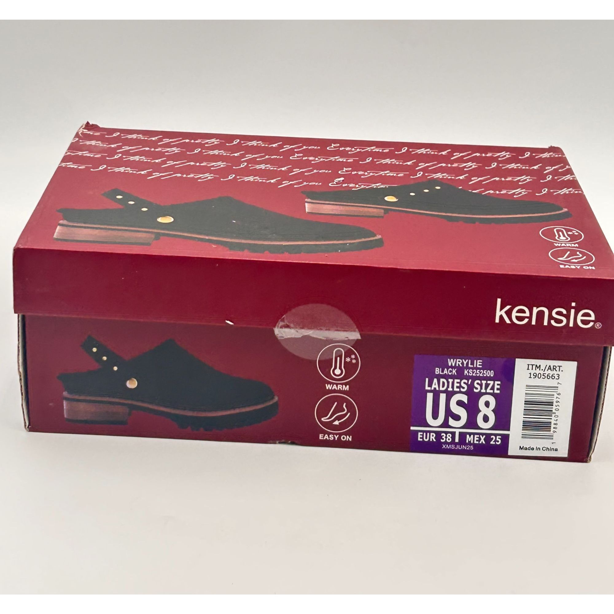 Other Kensie Wrylie Mule Clogs Women US 8 Black Faux Fur Lined Sli Size US 8 / IT 38 - 7 Thumbnail
