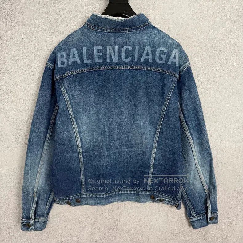 Balenciaga Balenciaga Back Logo Blue Long Sleeve Denim Jacket Size XS / US 0-2 / IT 36-38 - 2 Thumbnail