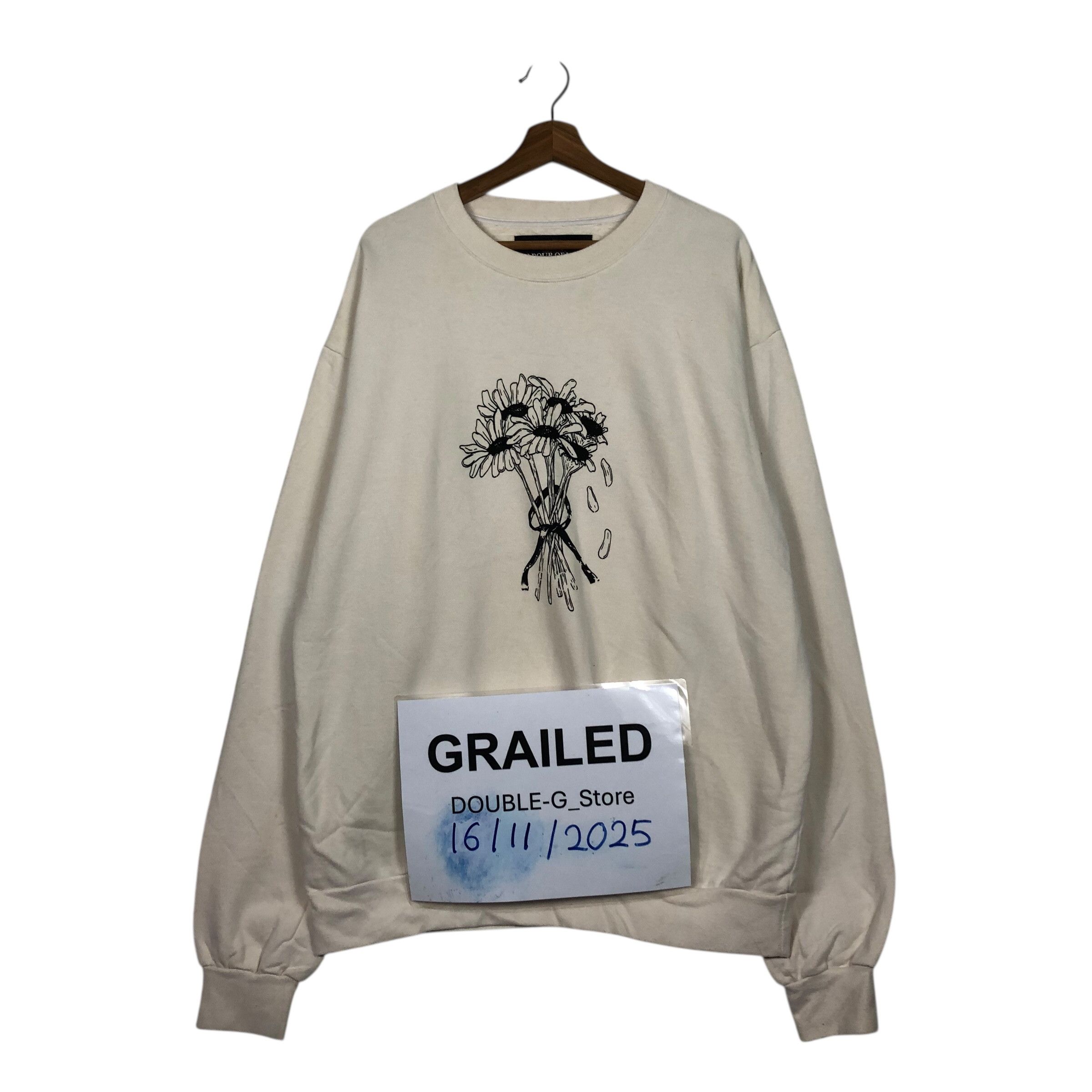 Japanese Brand 📌Vintage Sweatshirt Labour Of Love Big Logo Flower Design Size US L / EU 52-54 / 3 - 1 Thumbnail