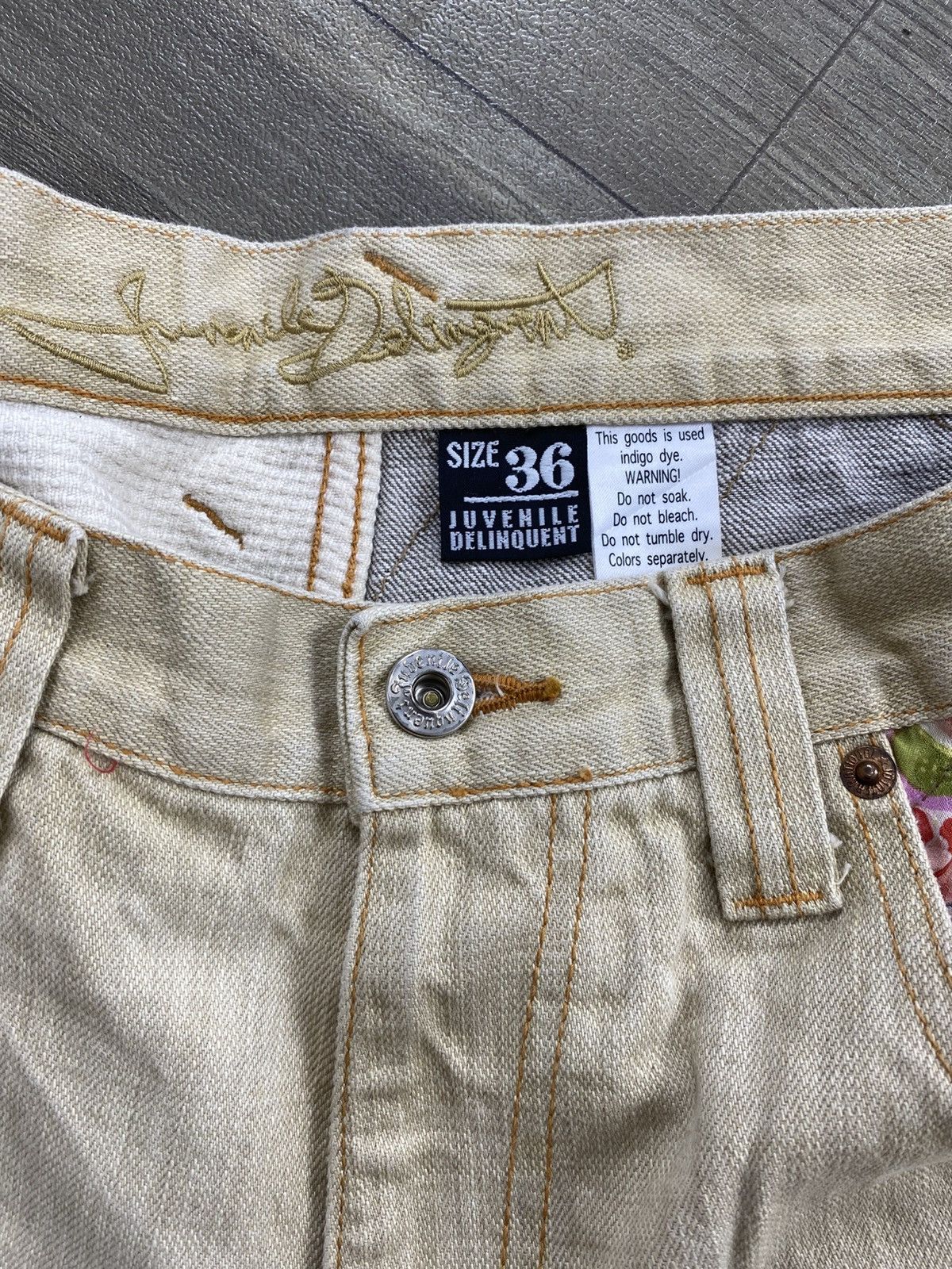 Japanese Brand Juvenile Delinquent Sakura Sukajan Karakuri Style Jeans Size US 32 / EU 48 - 9 Thumbnail