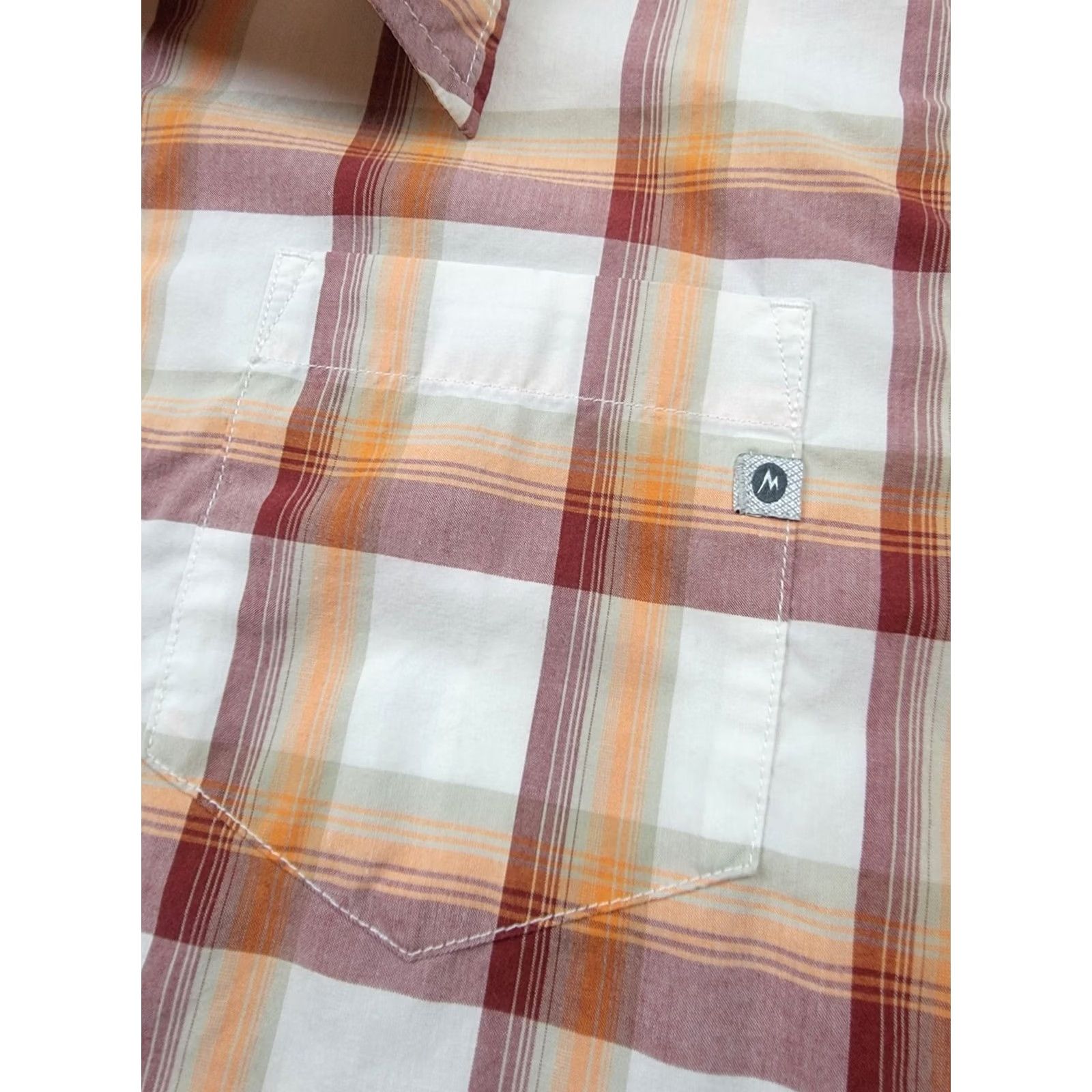 Marmot Marmot Shirt Mens XL Orange Red White Plaid Short Sleeve Button Up Size US XL / EU 56 / 4 - 3 Thumbnail