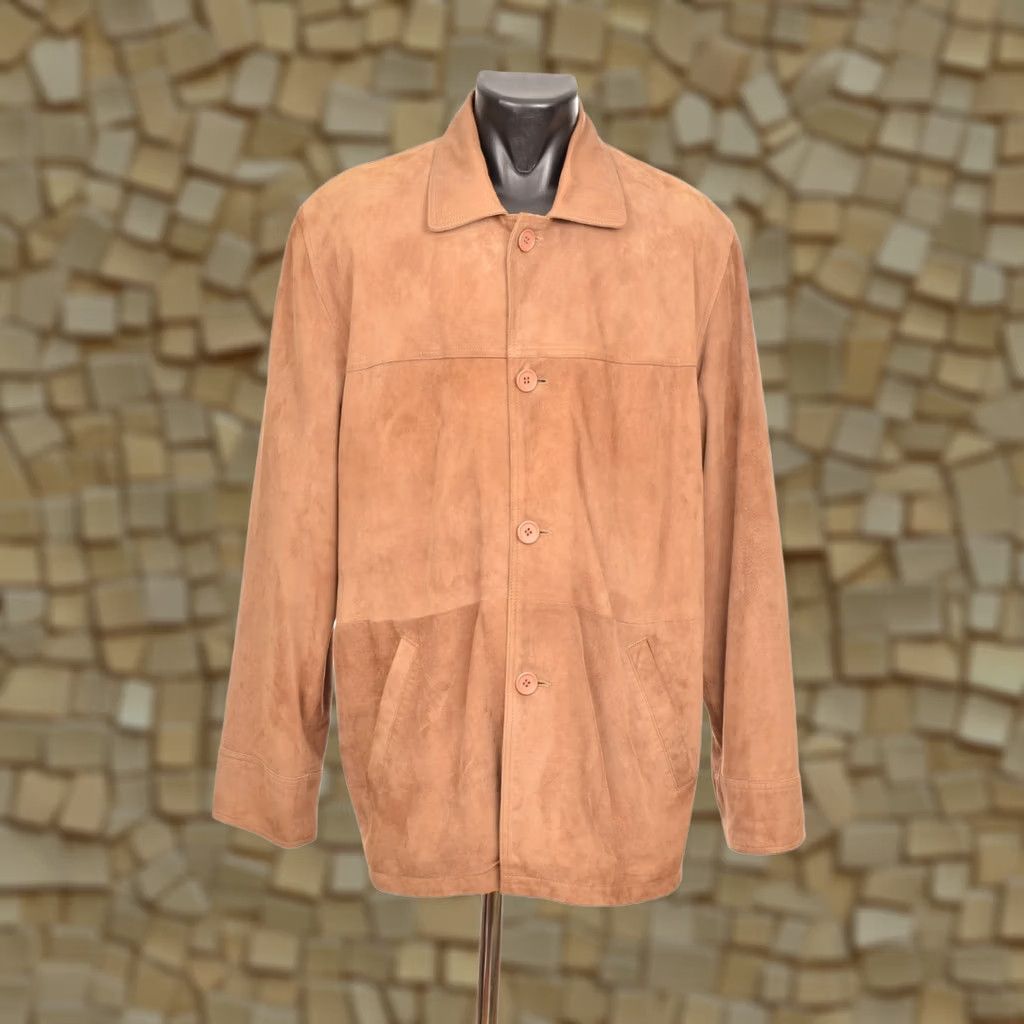 Vintage Gian Mori Jacket Brown Leather Button Jacket Blazer Size M Mens Size 40R - 1 Thumbnail