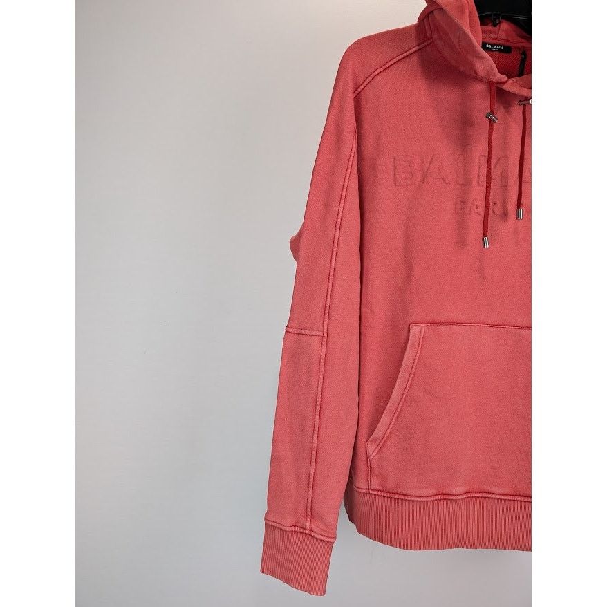 Balmain o1rshd1 Pullover Hoodie in Red Size US S / EU 44-46 / 1 - 6 Thumbnail