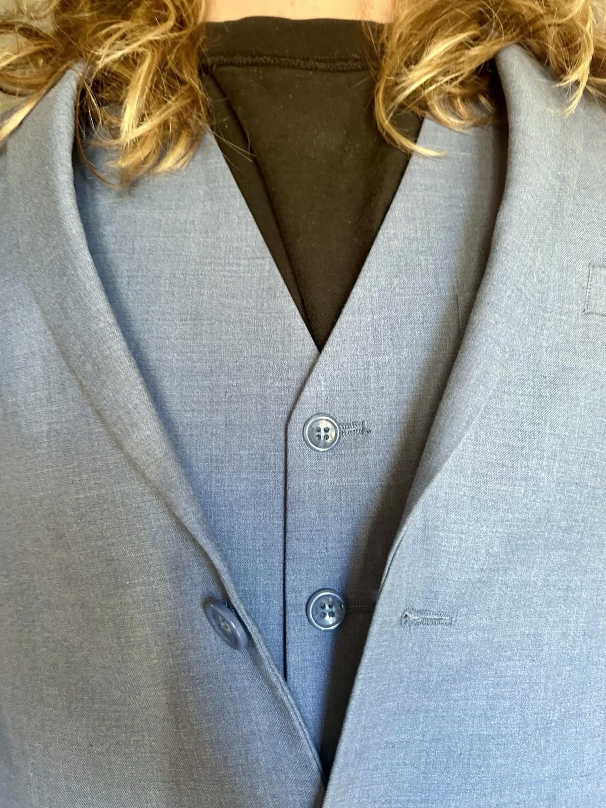 Designer Mr. Nicks 40S Blue Blazer Vest Superior 150’s Fabric Italy Size 40S - 10 Thumbnail