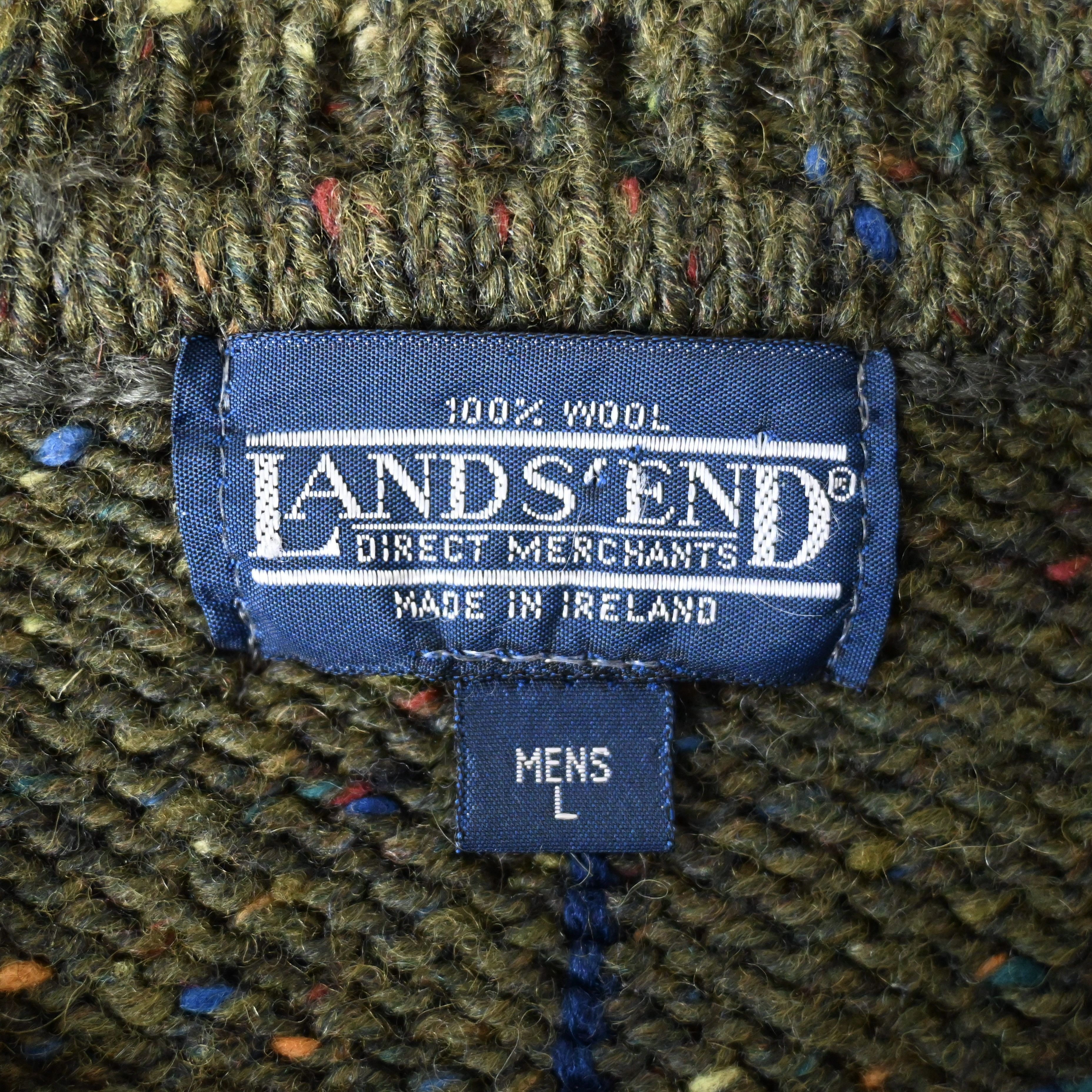 Lands' End Vintage 1990s LAND'S END panel knit sweater, made in Ireland Size US M / EU 48-50 / 2 - 14 Thumbnail