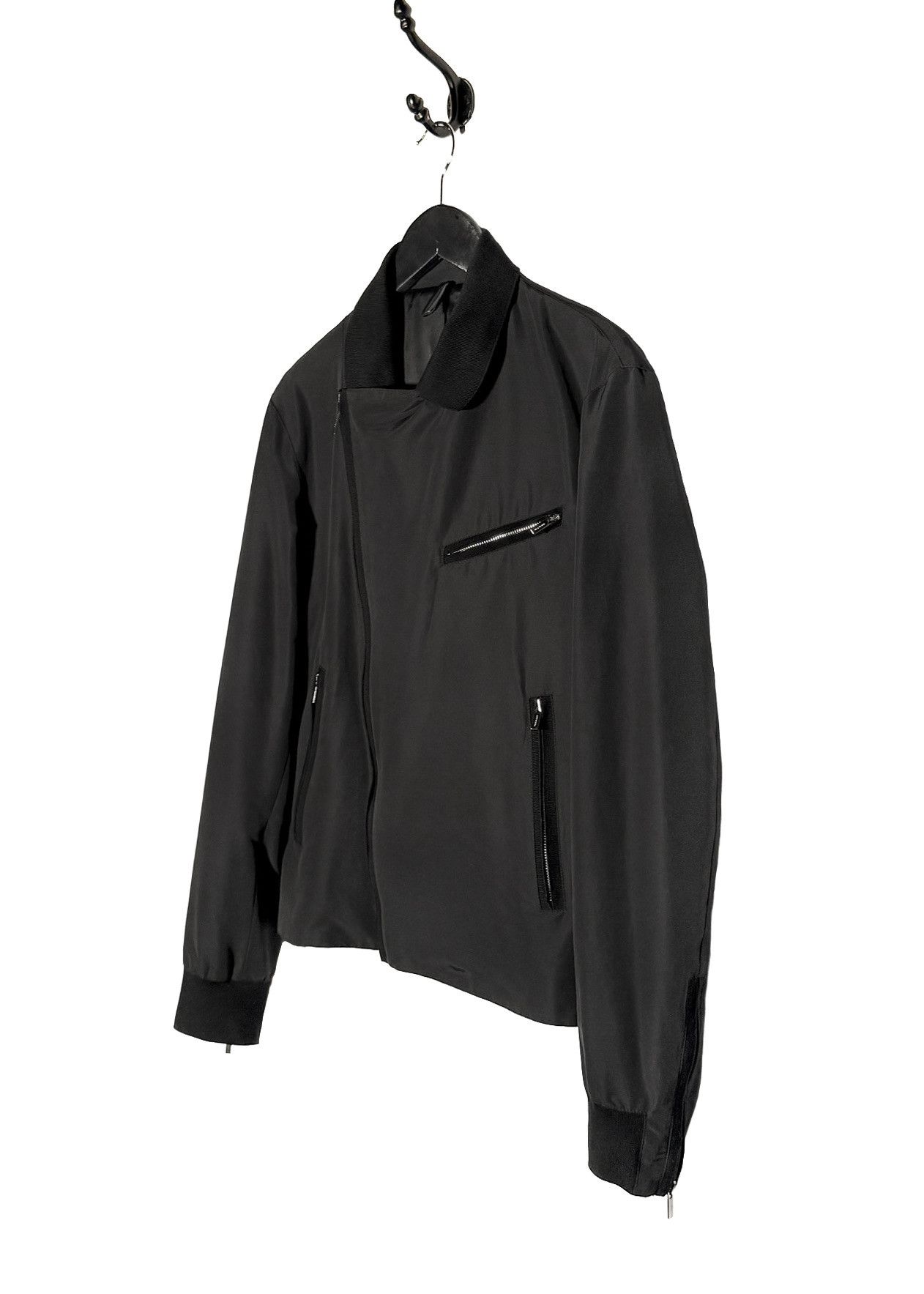 Dior Dior Homme Black Cotton Nylon Asymmetrical Zipped Jacket Size US M / EU 48-50 / 2 - 2 Thumbnail
