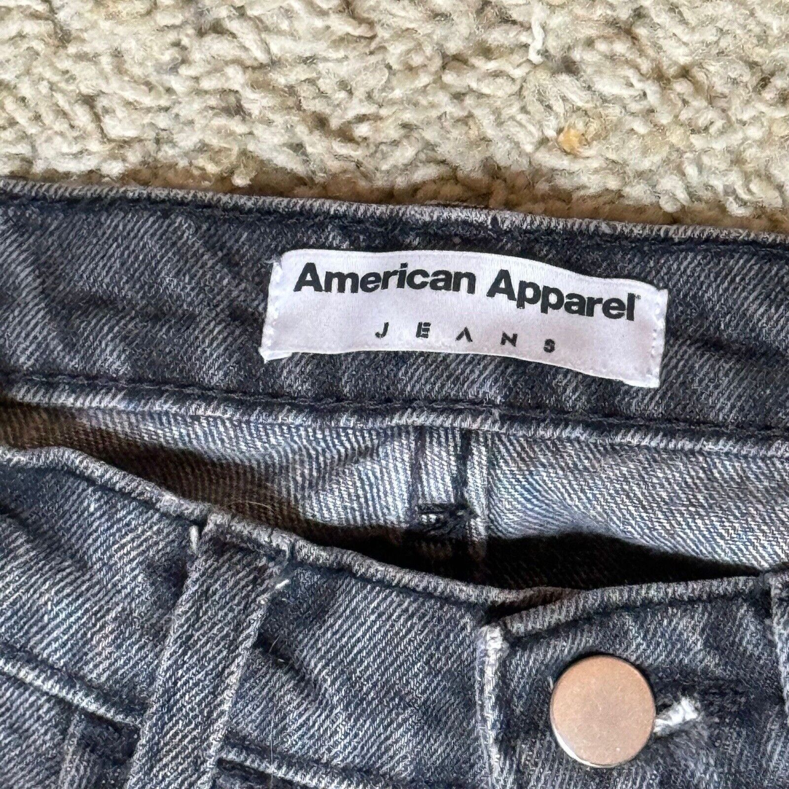 American Apparel American Apparel Womens Jeans Black Straight Leg Baggy Pants Size 42" / US 20 - 11 Thumbnail