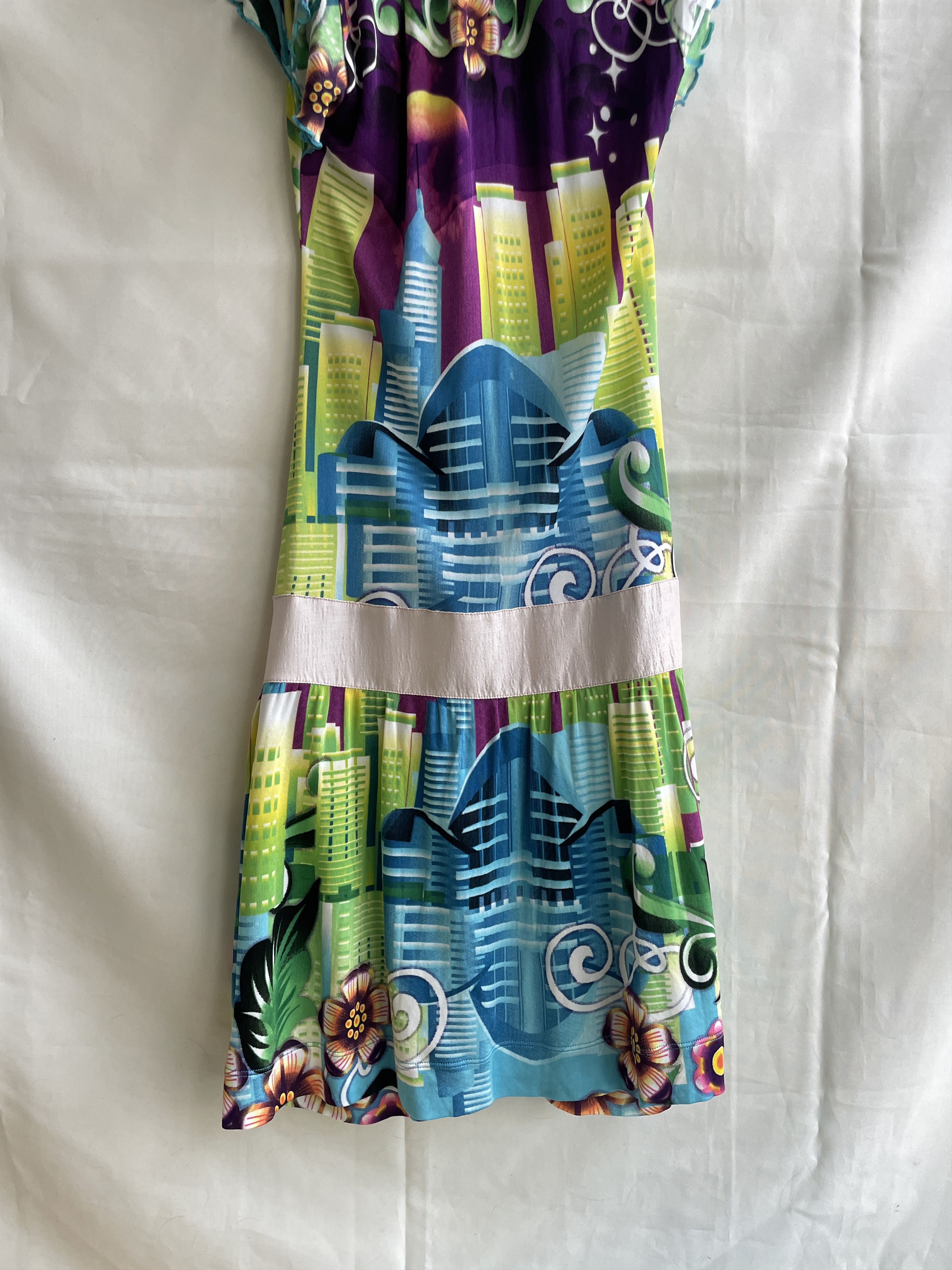 Custo Barcelona Custo Barcelona Colorful City Print Viscose Midi Dress Size S / US 4 / IT 40 - 8 Thumbnail