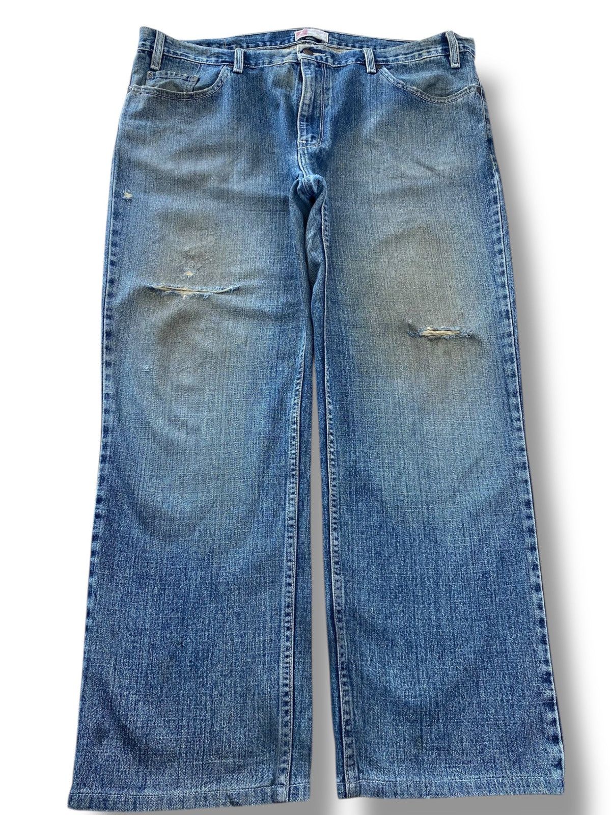 Levi's Y2K Levi's blue straight leg jeans distressed, faded jeans Size US 42 / EU 58 - 1 Thumbnail
