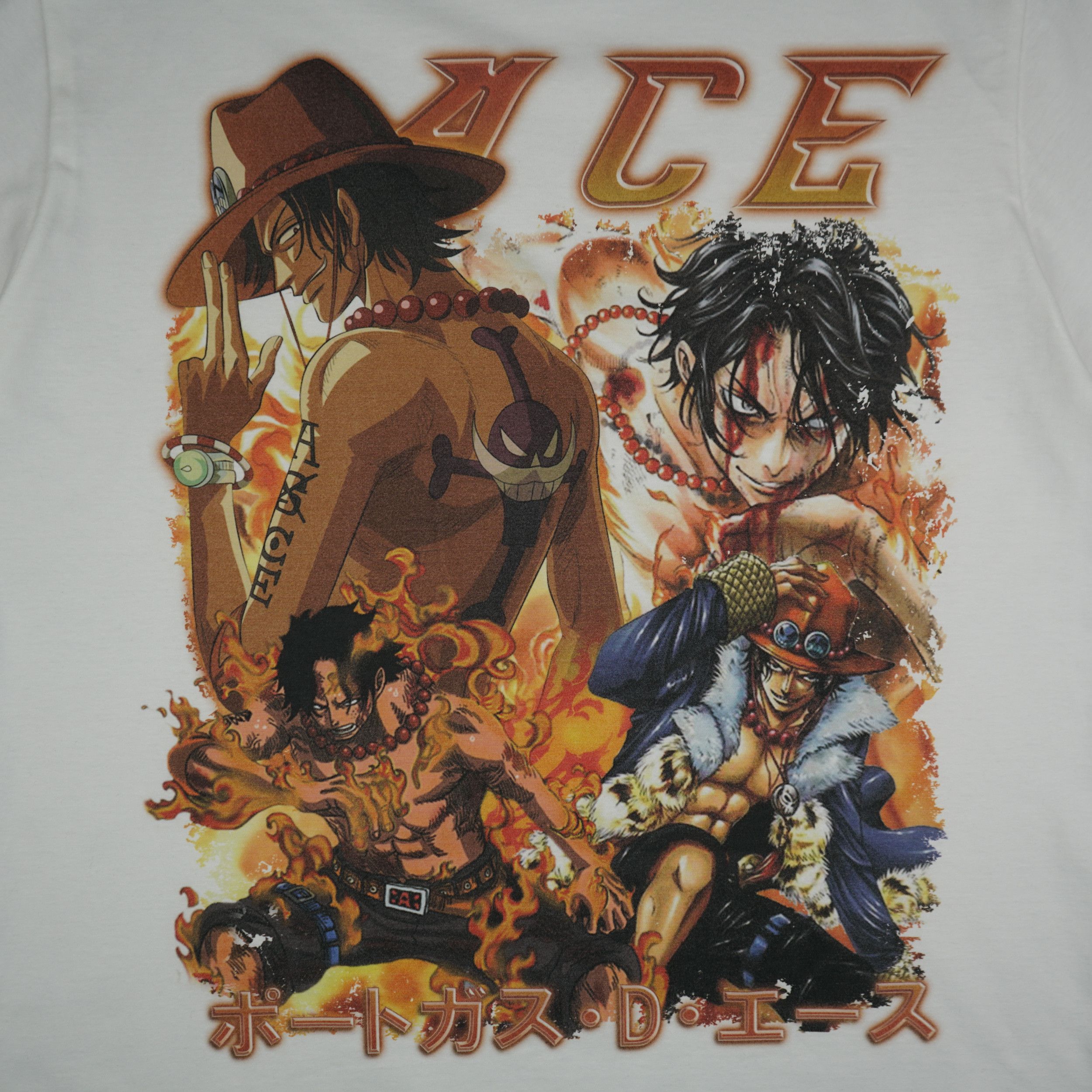 Anime × Vintage Vintage One Piece Portgas D. Ace T Shirt Size US XL / EU 56 / 4 - 2 Thumbnail