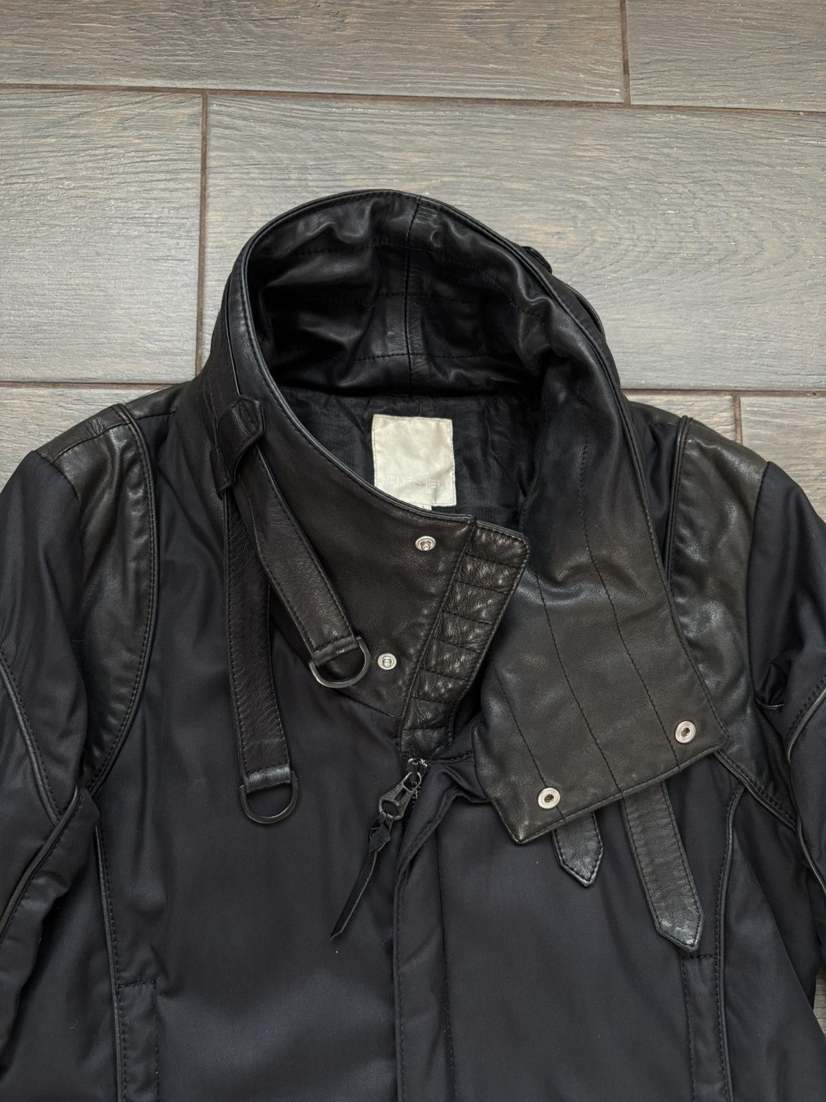 Diesel Rare Diesel Leather Belted Biker Avant Garde Jacket sz L Size L / US 10 / IT 46 - 3 Thumbnail