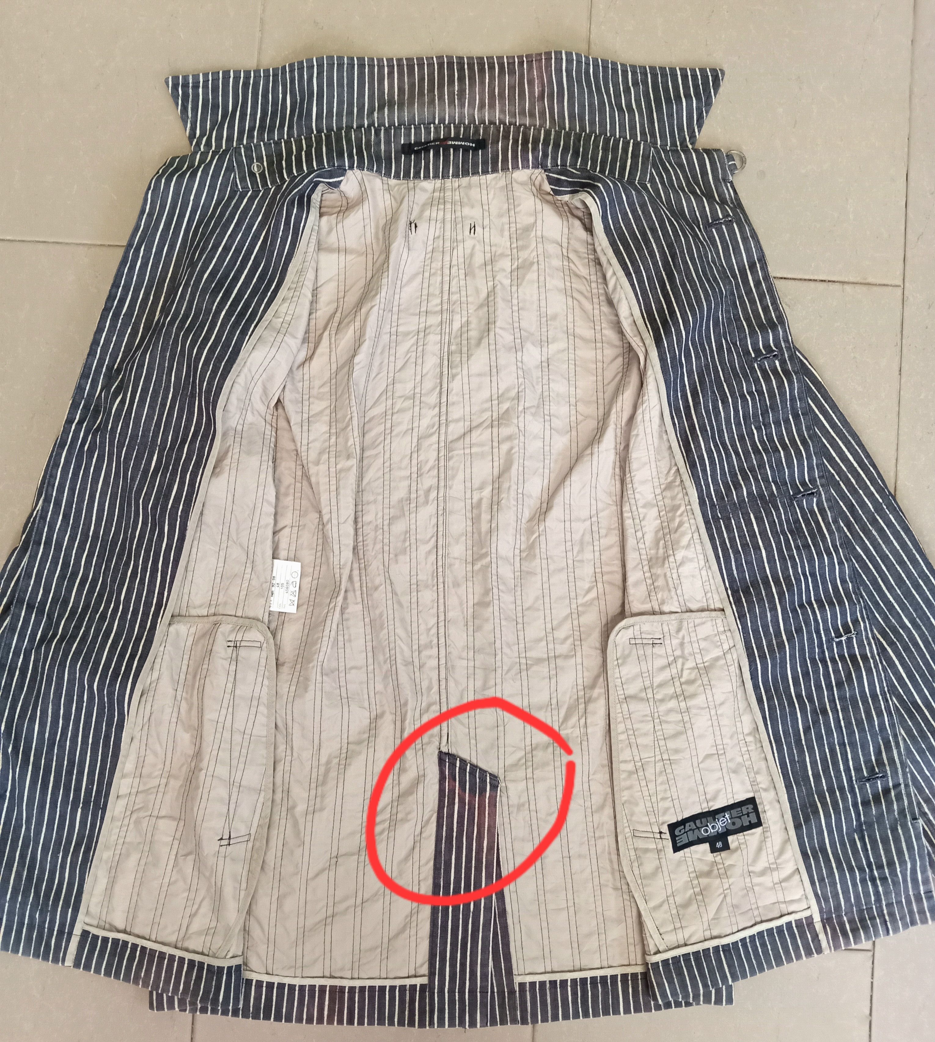 Designer × Gaultier Homme Objet × Jean Paul Gaultier GAULTIER HOMME OBJET Button Hickory Faded Jacket Size US L / EU 52-54 / 3 - 9 Thumbnail