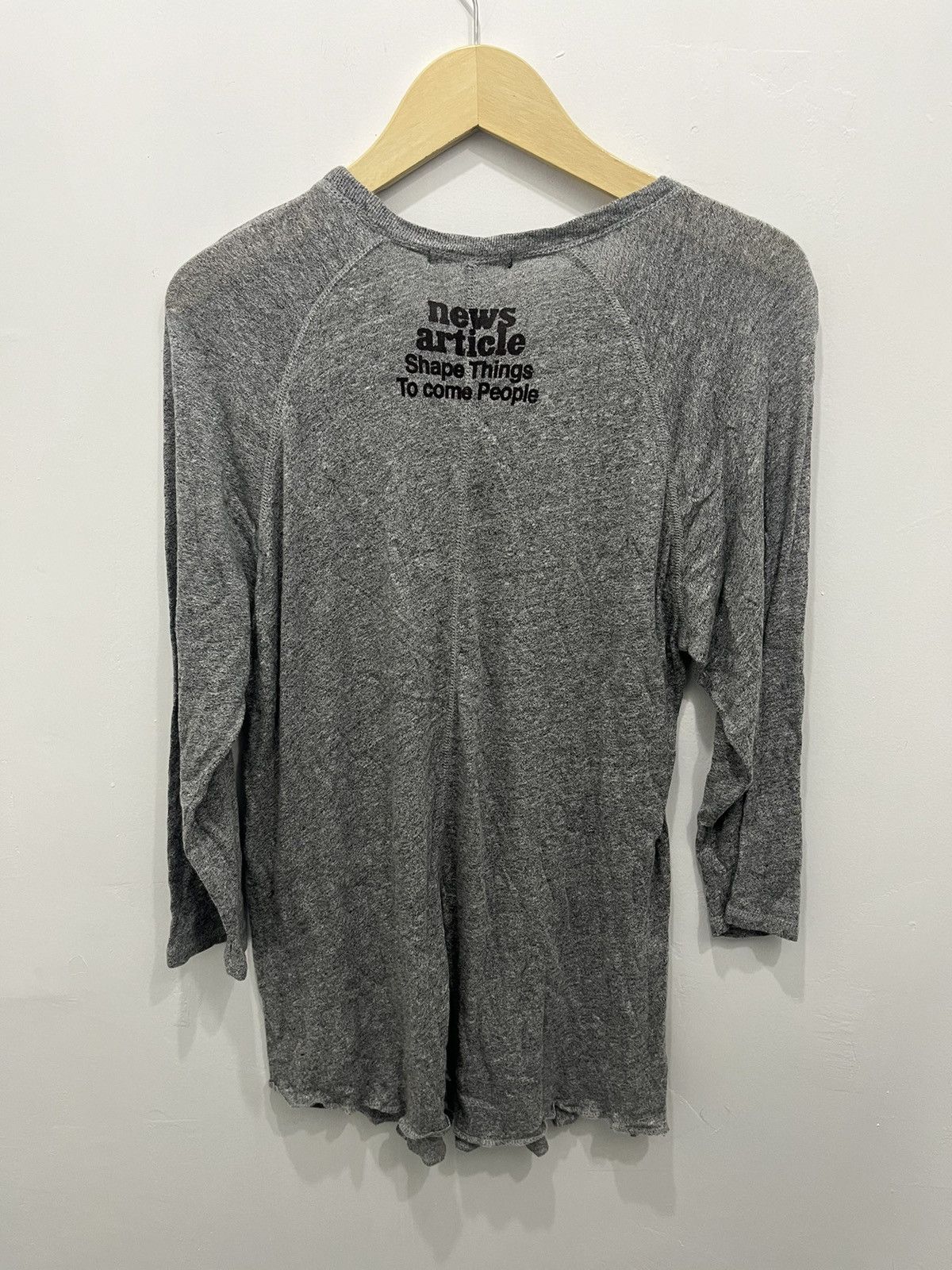 Japanese Brand Newspaper Article Old Poem by Joy Current Long Sleeve Tee Size US L / EU 52-54 / 3 - 8 Thumbnail